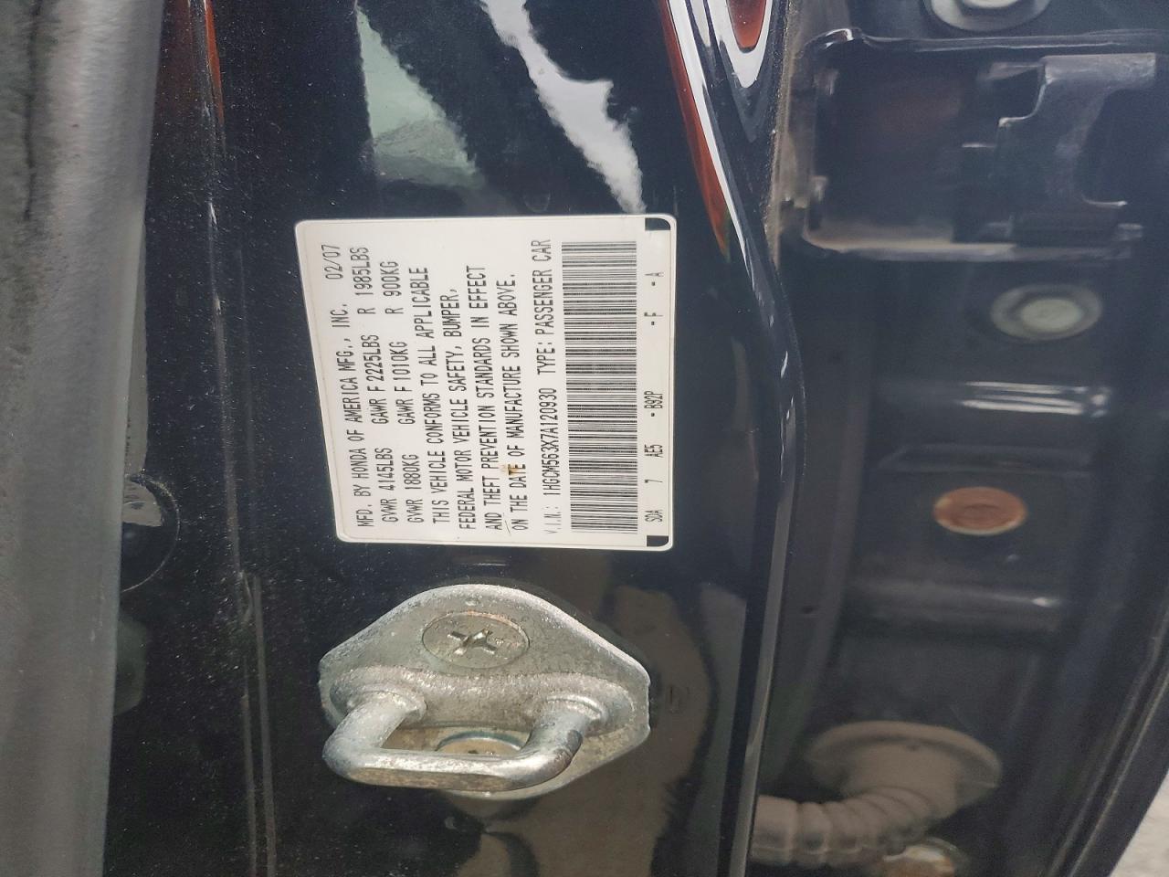 2007 HONDA ACCORD SE photo 12