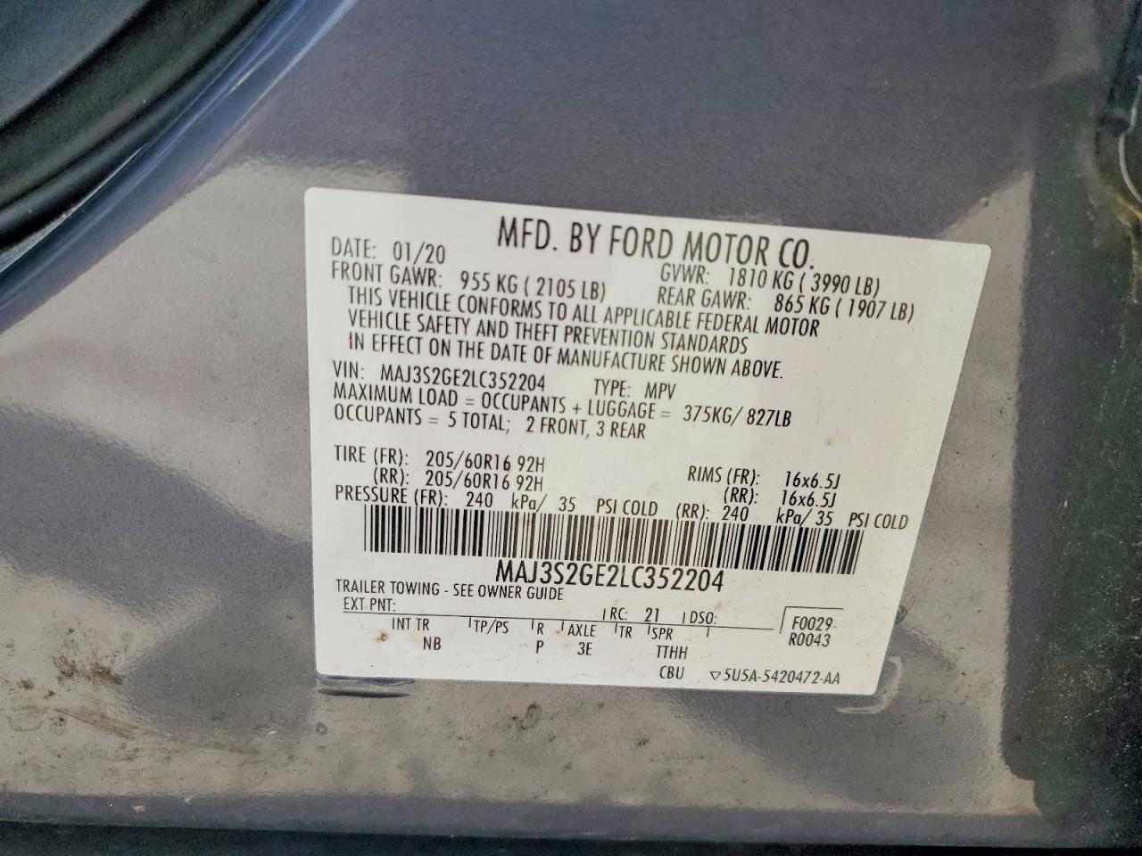 2020 FORD ECOSPORT SE photo 34