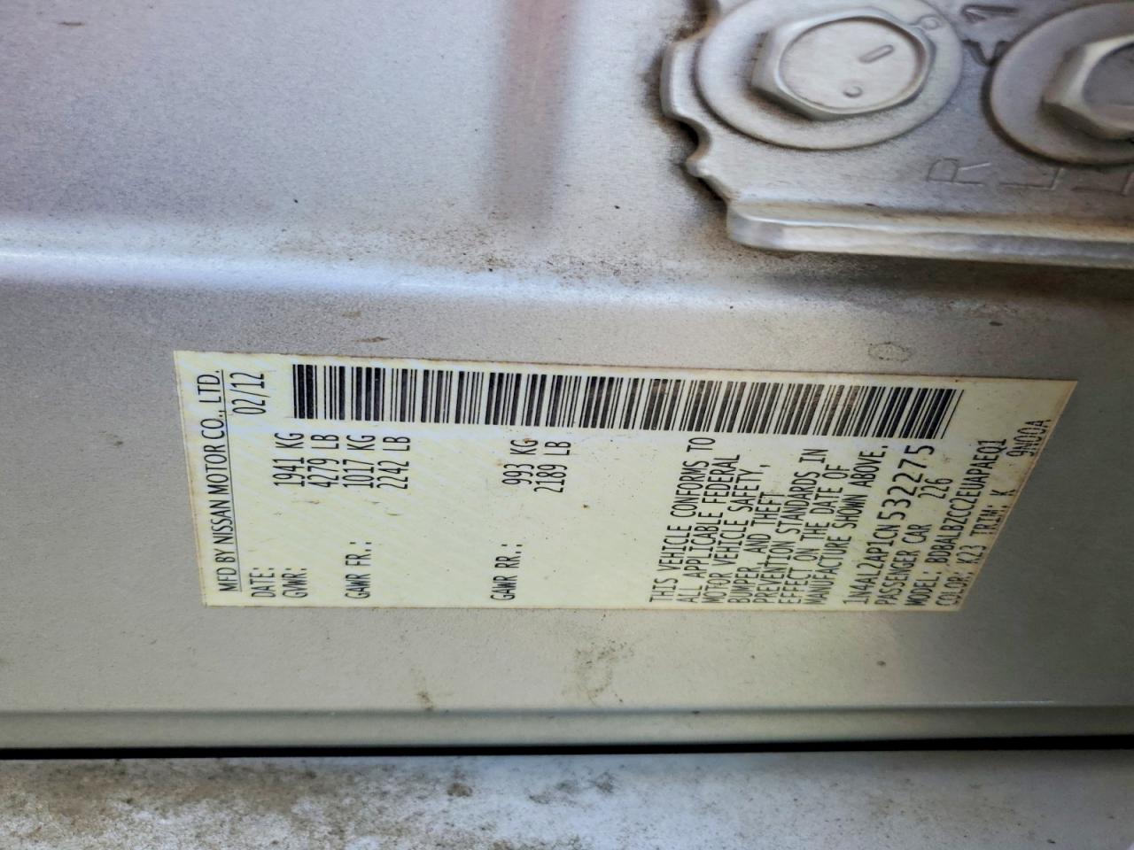 2012 NISSAN ALTIMA 2.5 photo 12