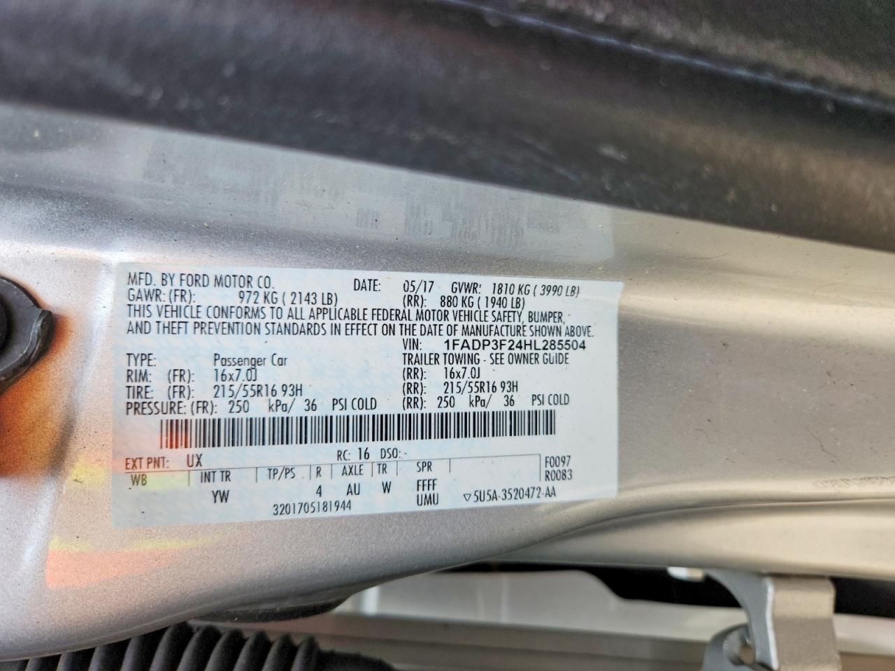2017 FORD FOCUS photo 23