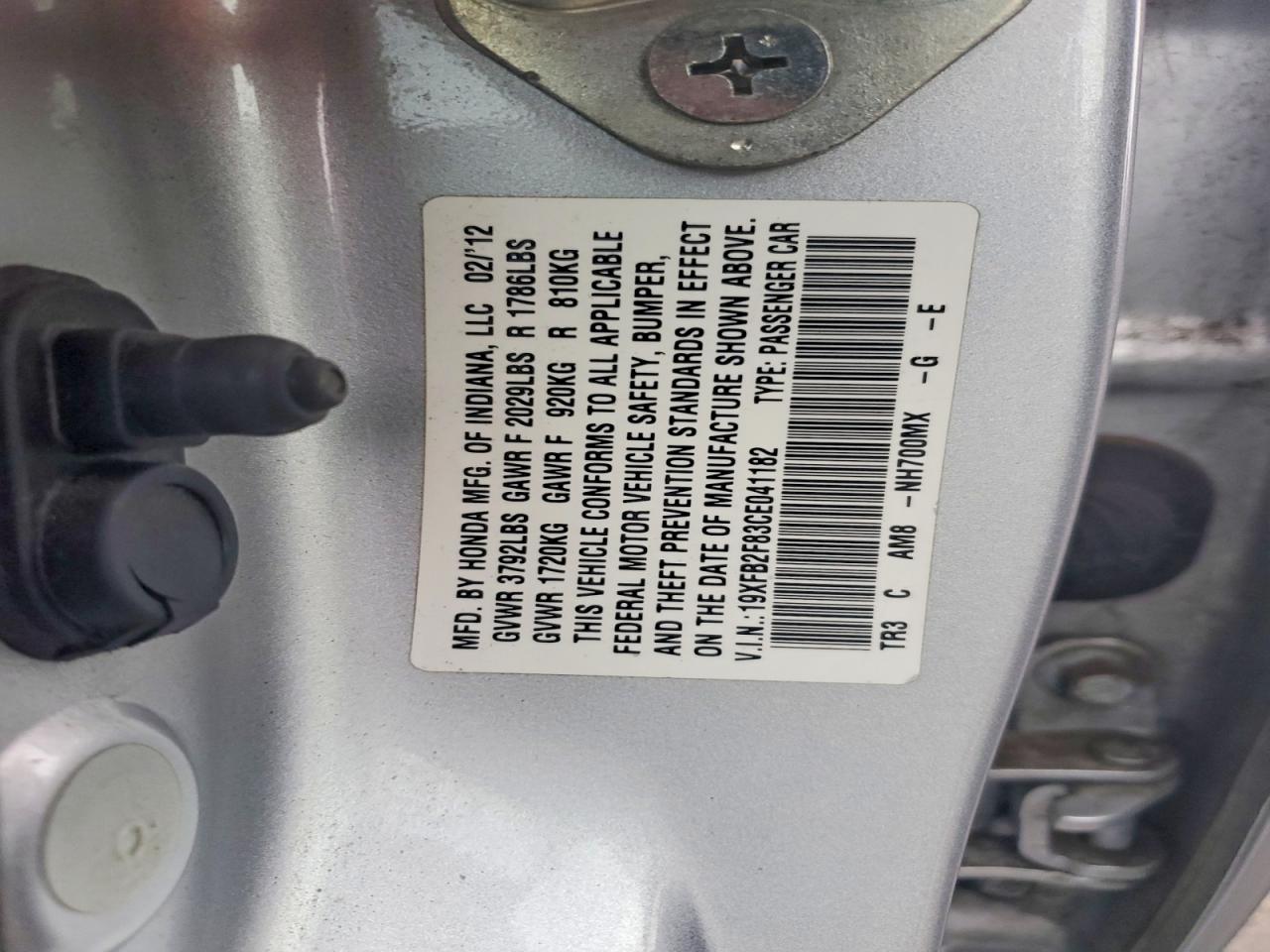 2012 HONDA CIVIC EX photo 34