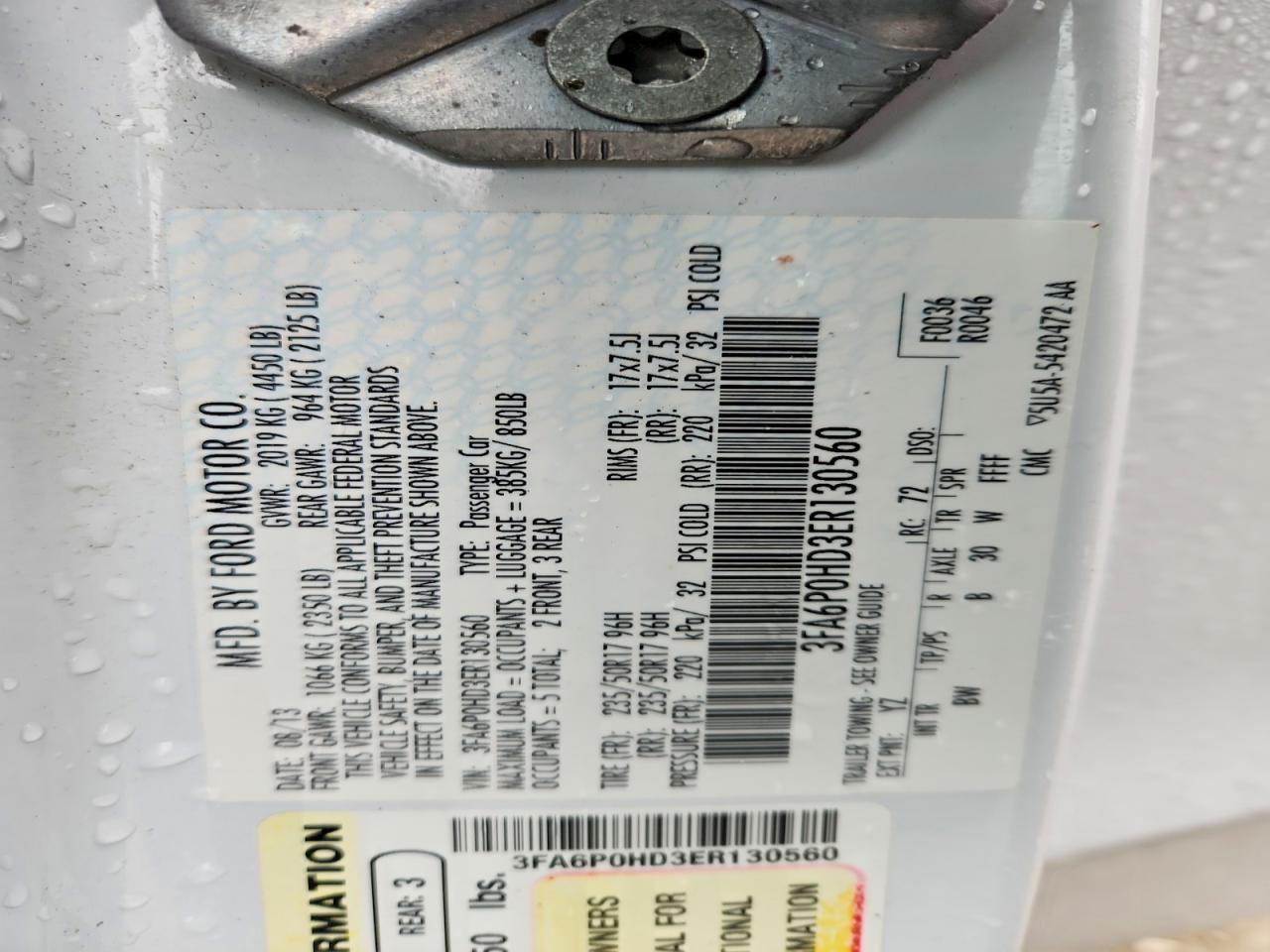 2014 FORD FUSION SE photo 12
