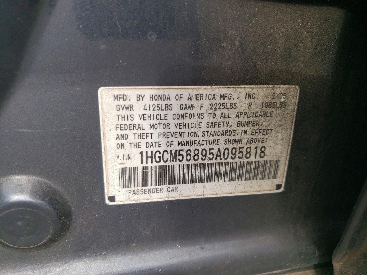 2005 HONDA ACCORD EX photo 23