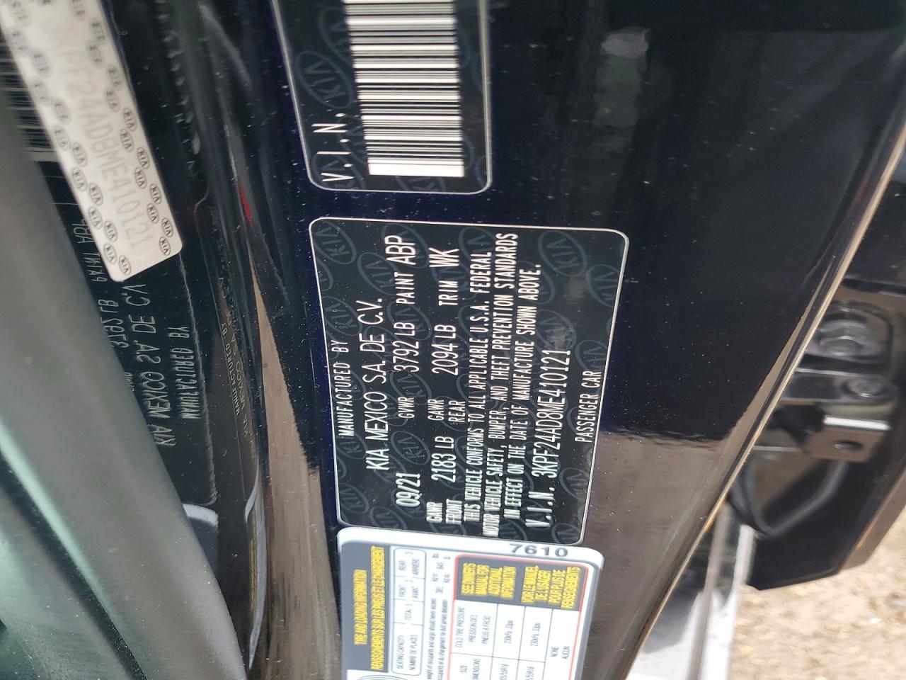 2021 KIA FORTE LXS photo 12