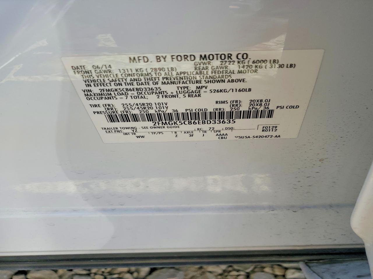 2014 FORD FLEX SEL photo 25