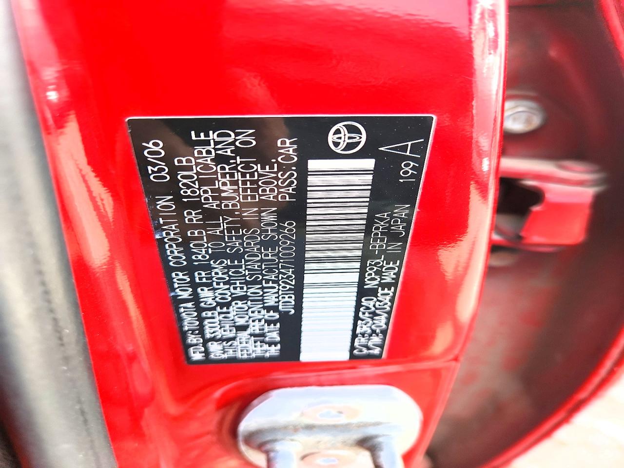 2007 TOYOTA YARIS BASE photo 23