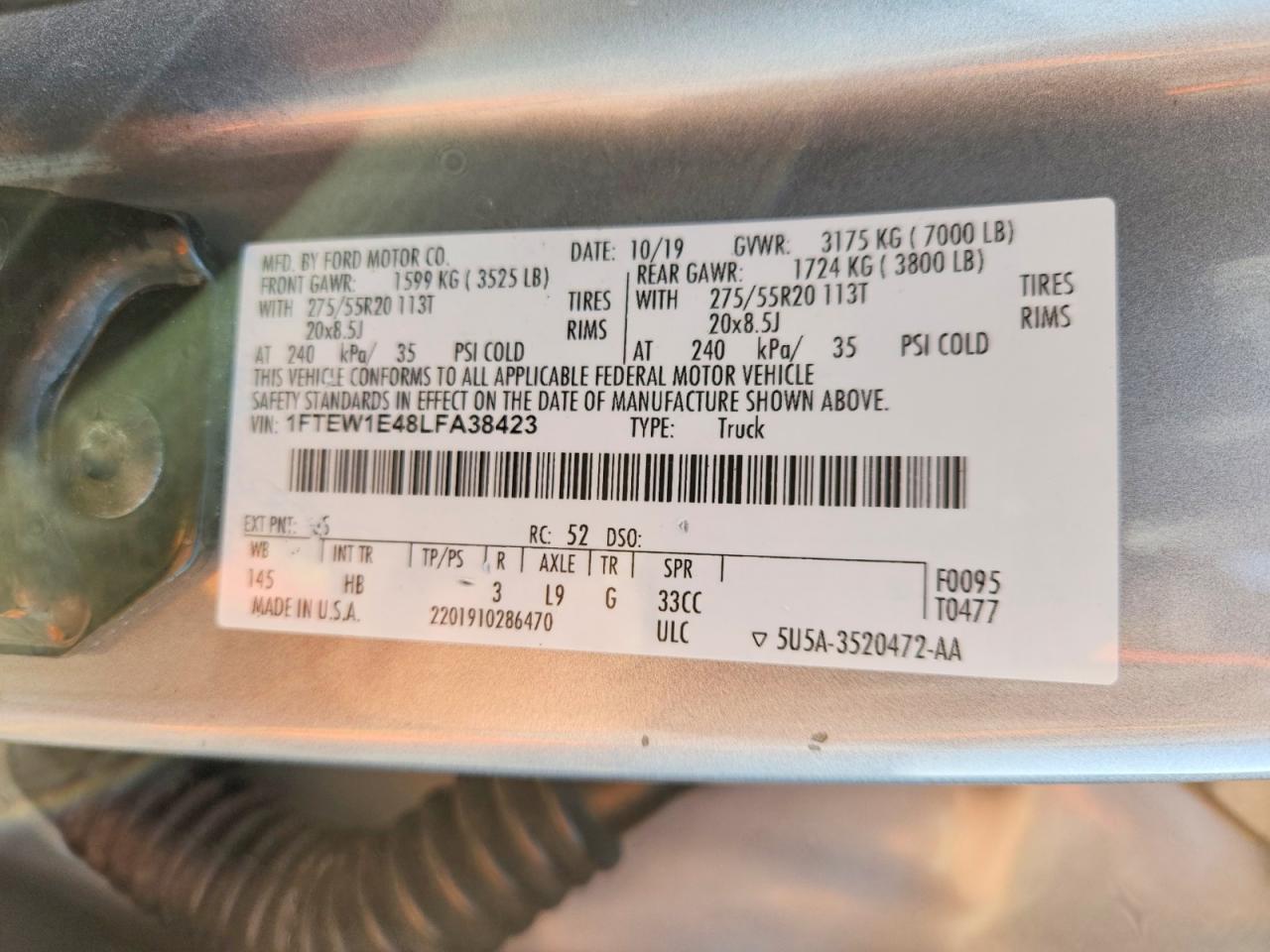 2020 FORD F150 SUPERCREW photo 23