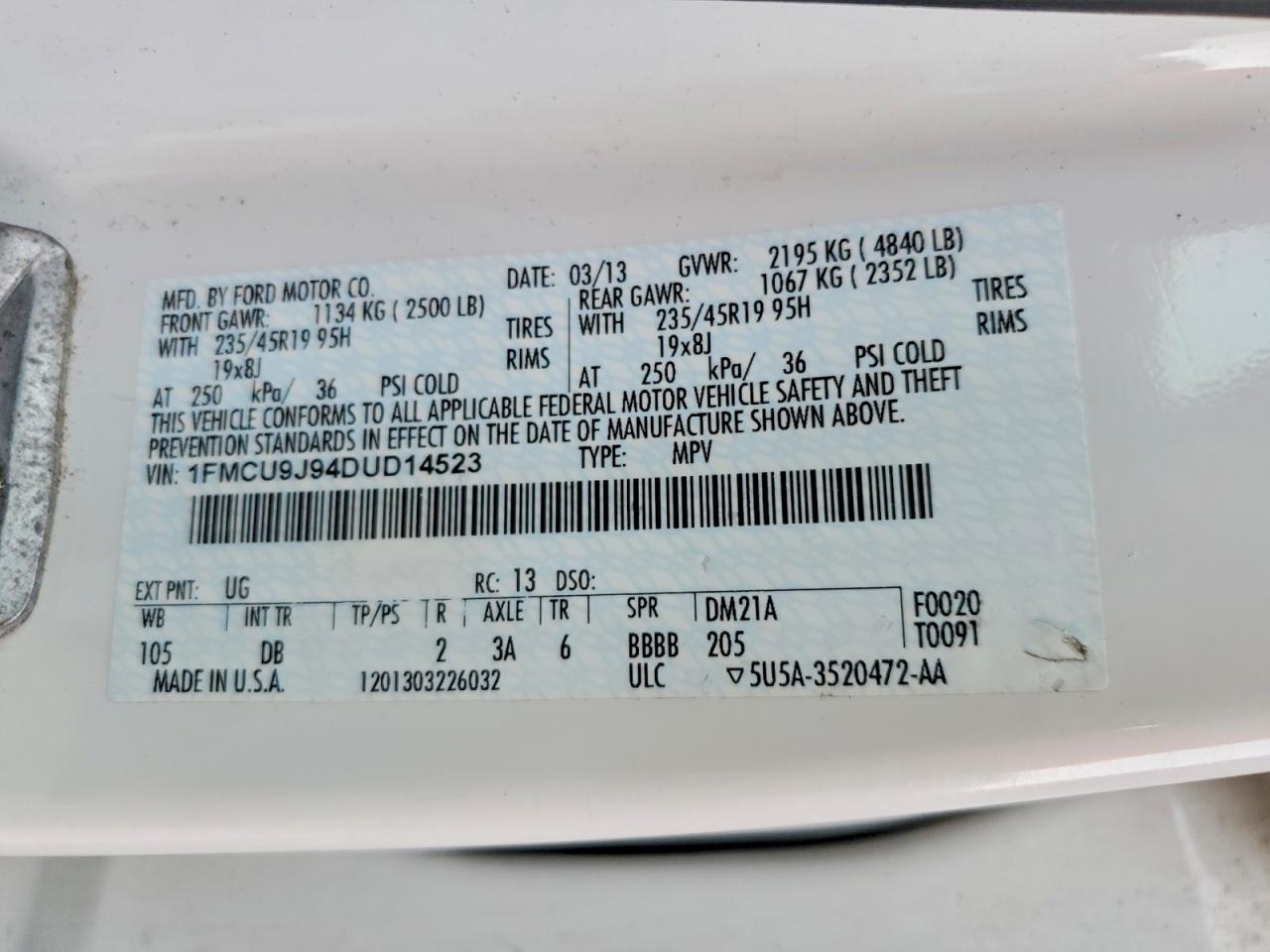 2013 FORD ESCAPE TITANIUM photo 13