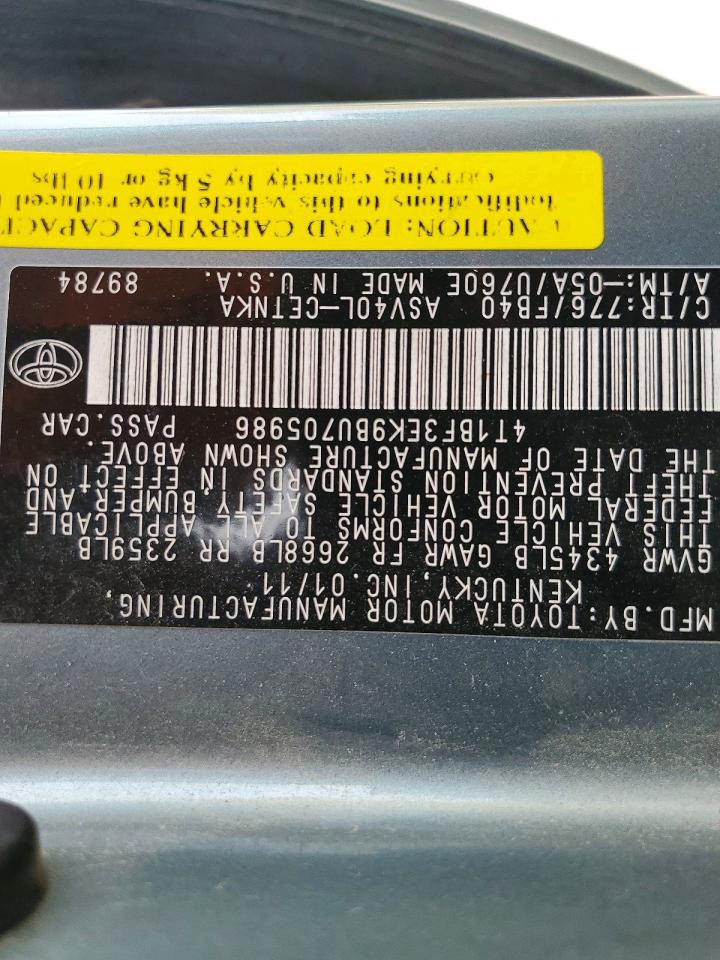 2011 TOYOTA CAMRY LE photo 23