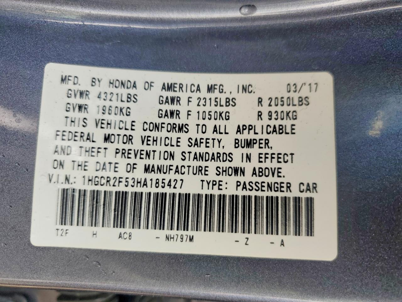 2017 HONDA ACCORD SPORT photo 12