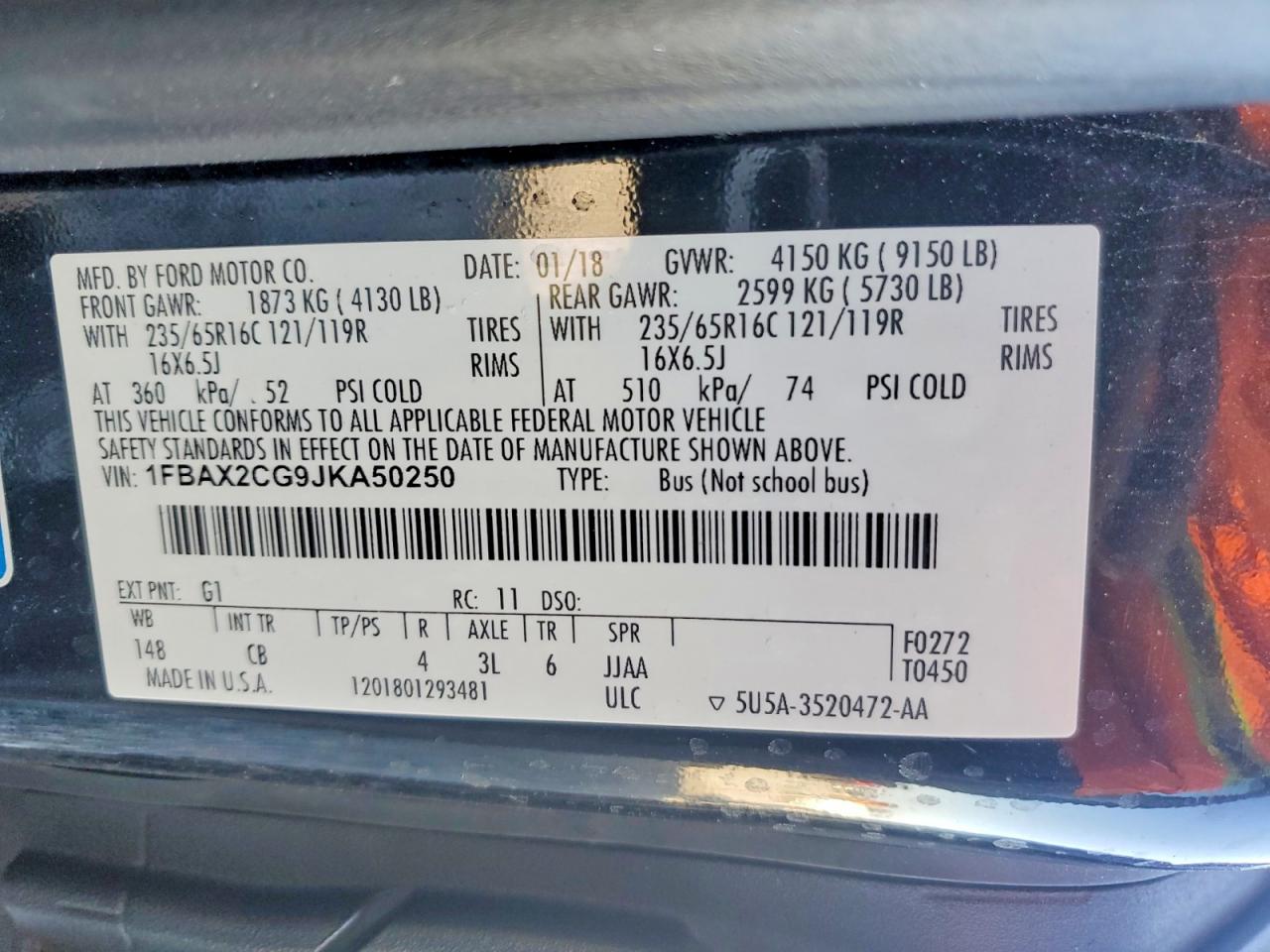 2018 FORD TRANSIT T-350 photo 25