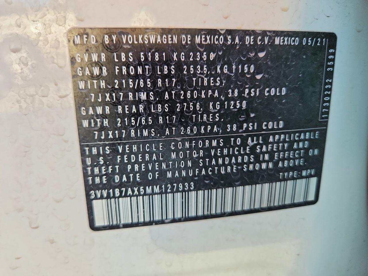 2021 VOLKSWAGEN TIGUAN S photo 14