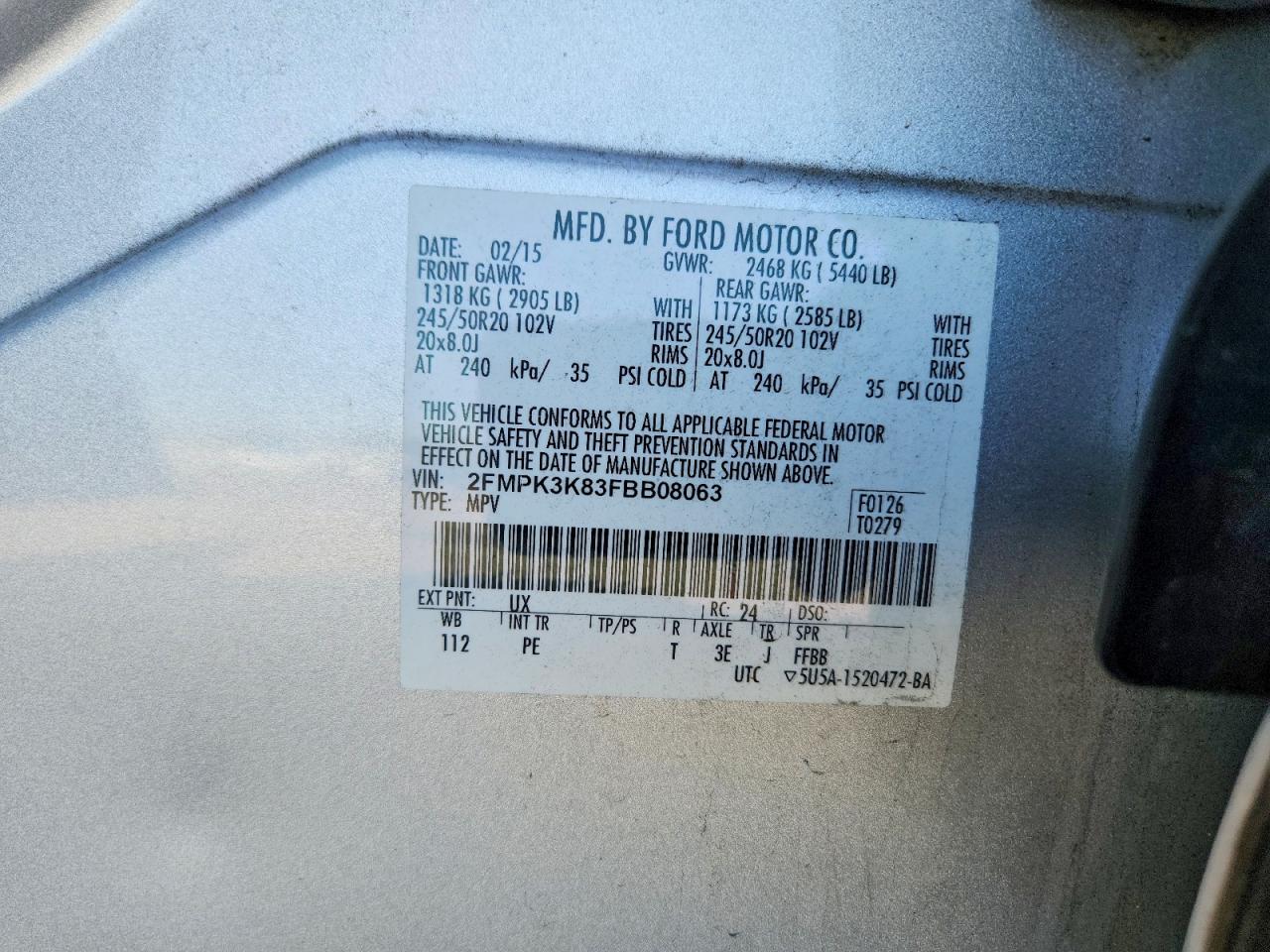 2015 FORD EDGE TITANIUM photo 25