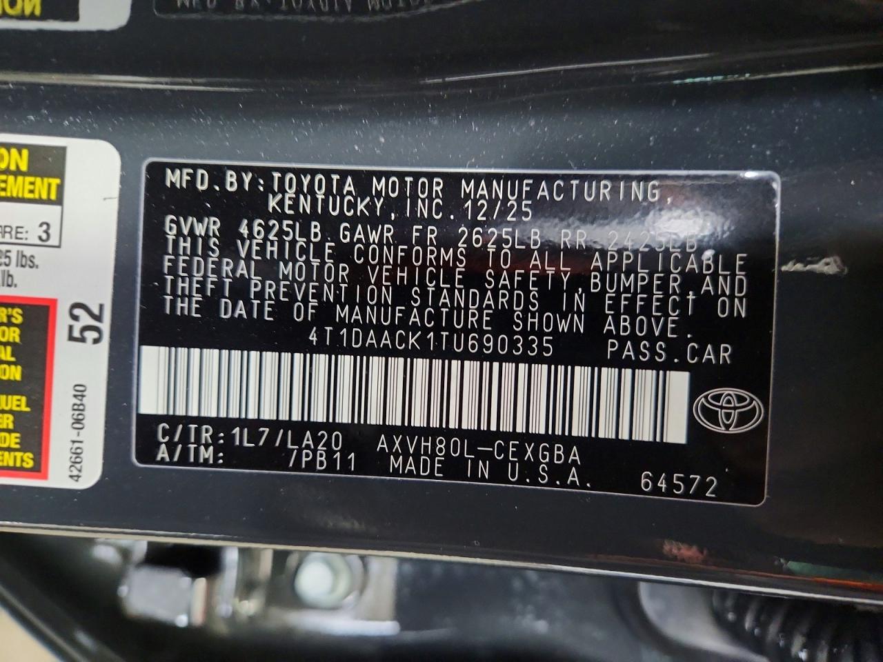 2026 TOYOTA CAMRY XLE photo 12