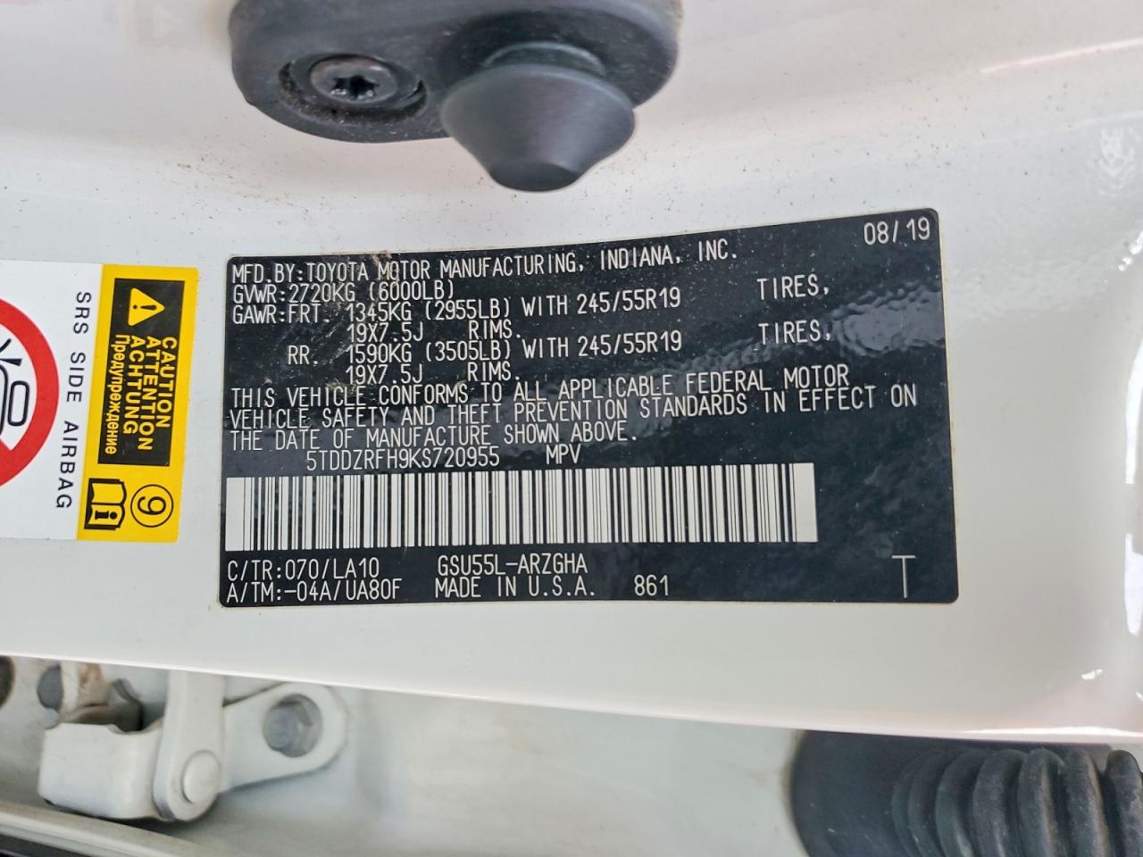 2019 TOYOTA HIGHLANDER LIMITED PLATINUM photo 13
