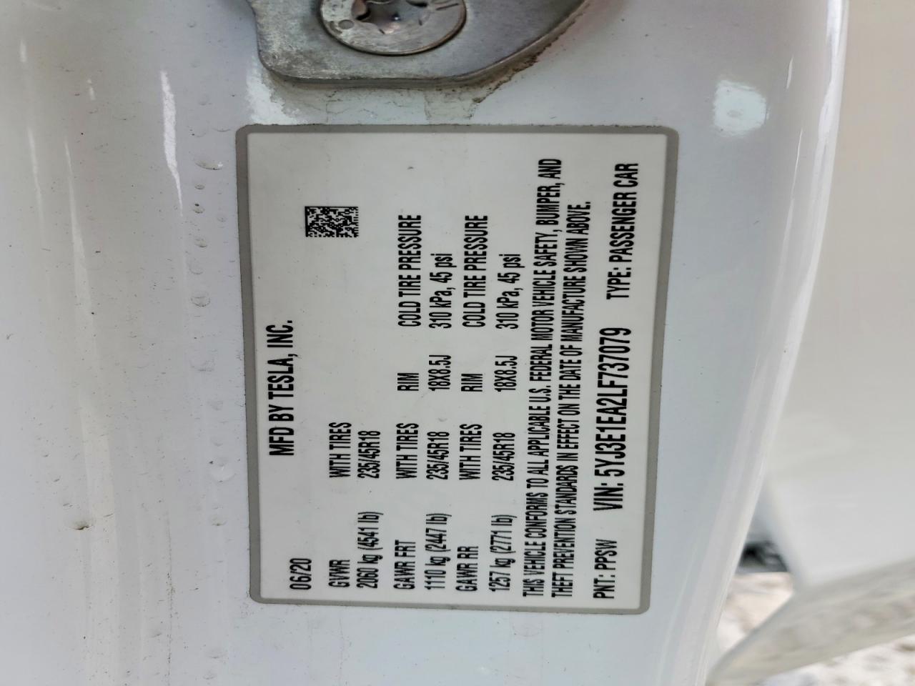 2020 TESLA MODEL 3 photo 34