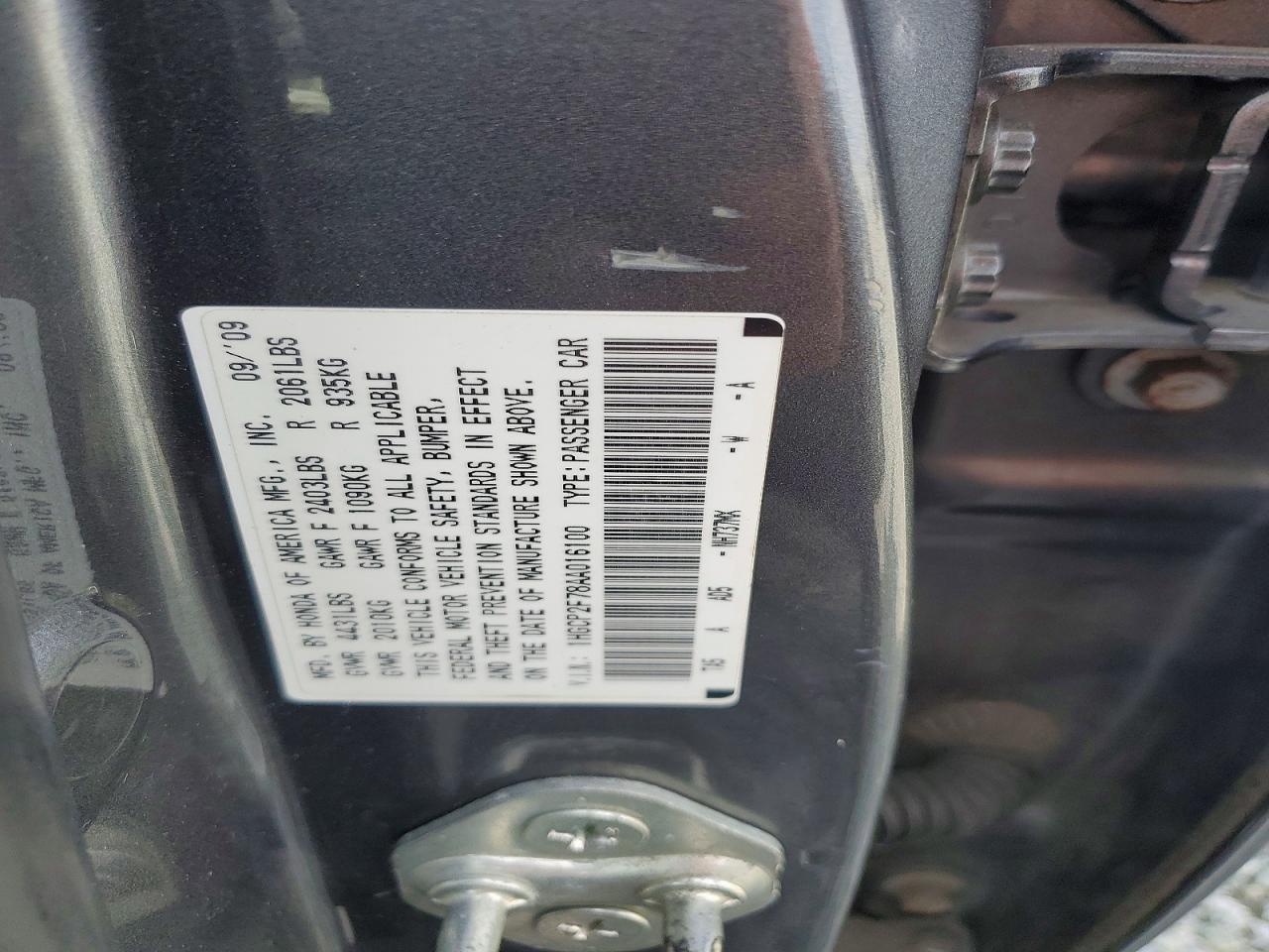 2010 HONDA ACCORD EX photo 12