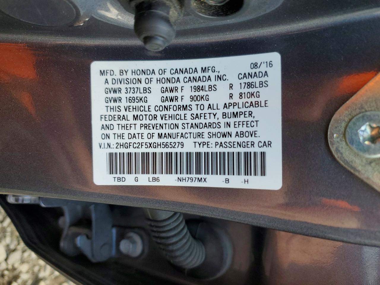 2016 HONDA CIVIC LX photo 34