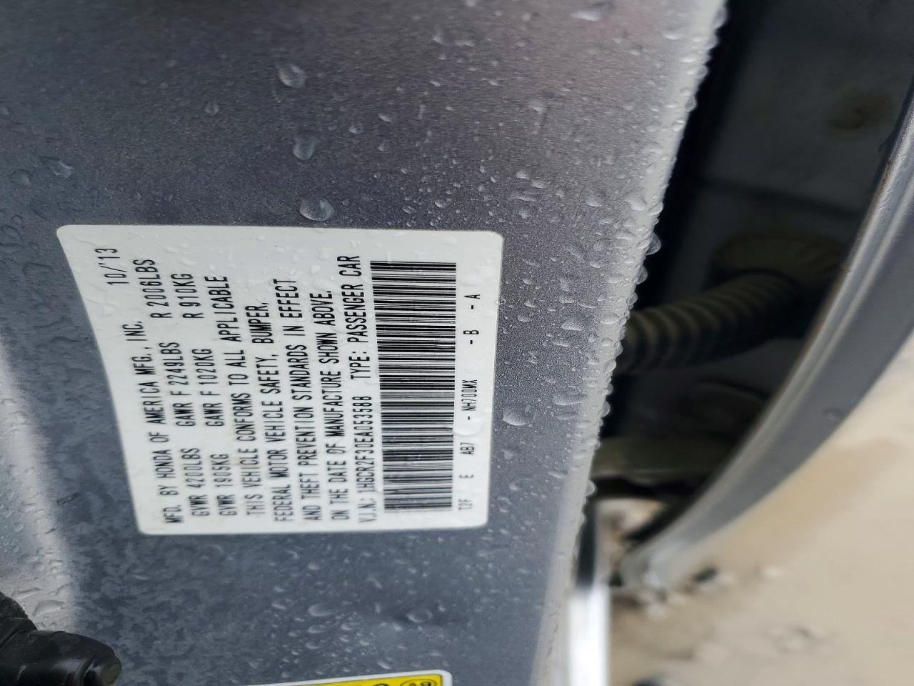 2014 HONDA ACCORD LX photo 13