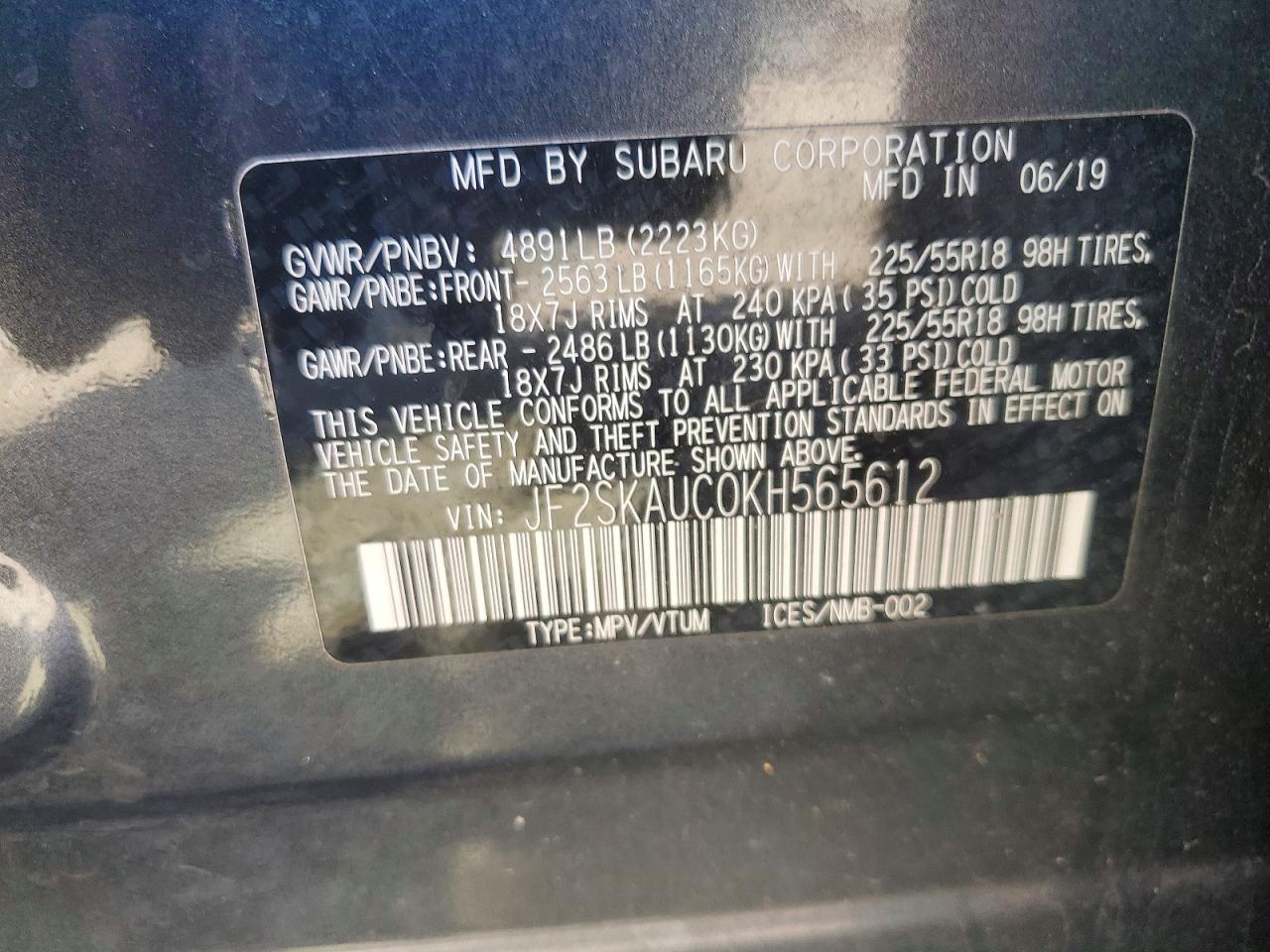 2019 SUBARU FORESTER LIMITED photo 12