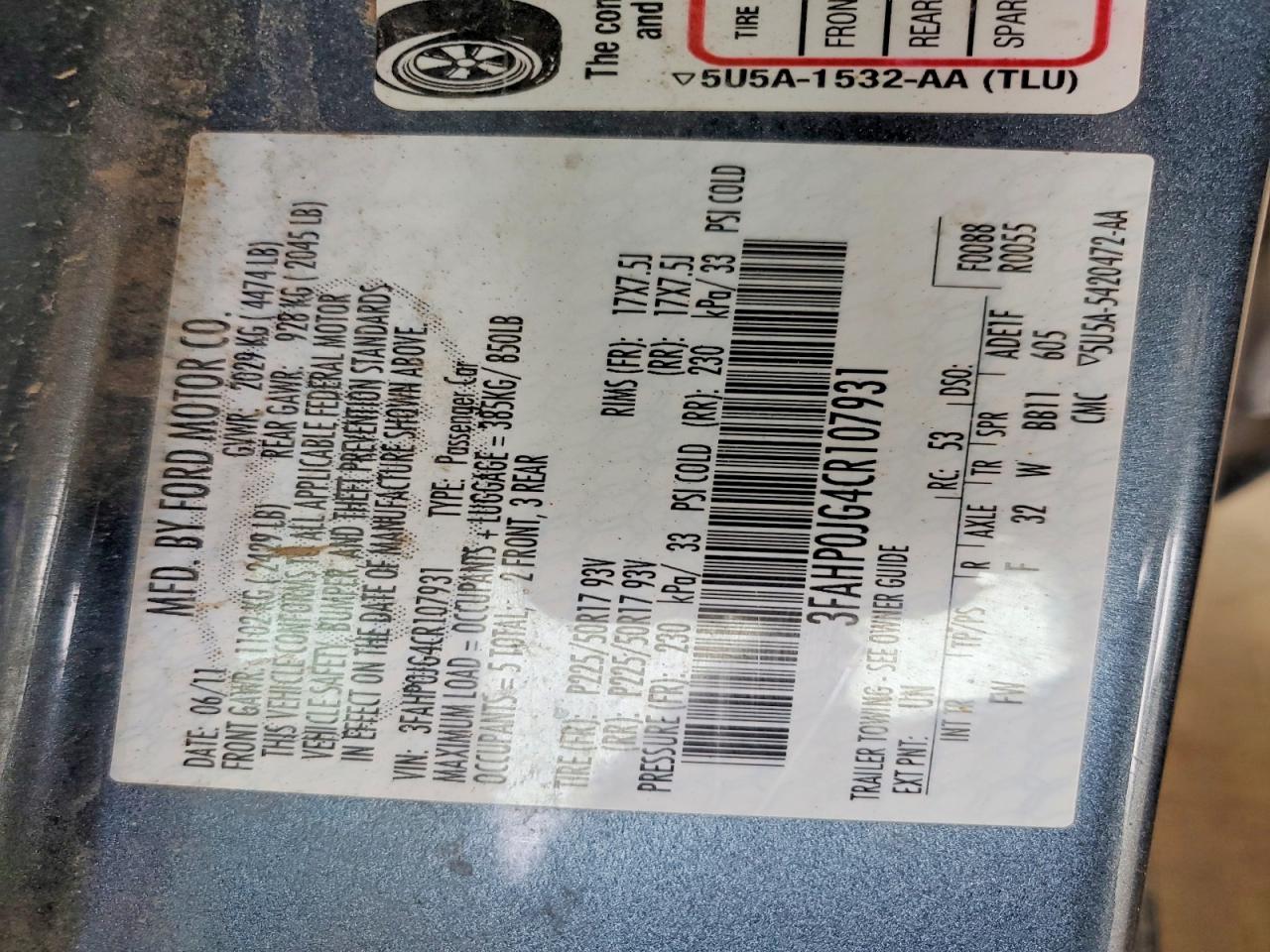 2012 FORD FUSION SEL photo 23
