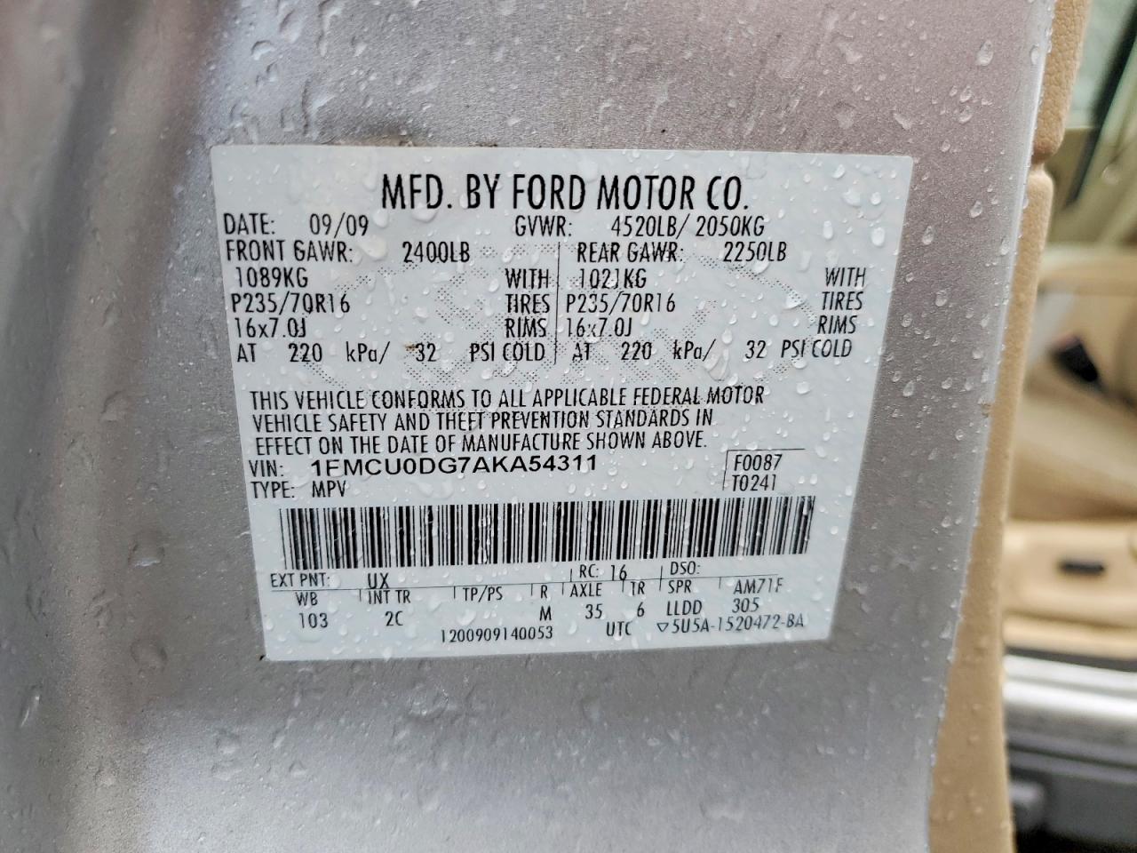 2010 FORD ESCAPE XLT photo 25