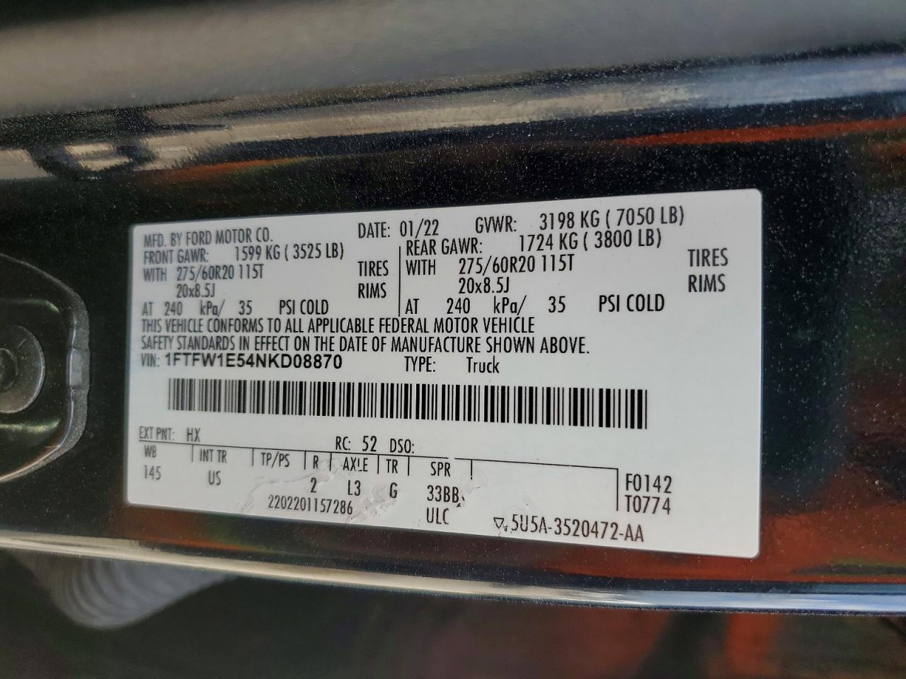 2022 FORD F150 SUPERCREW photo 34