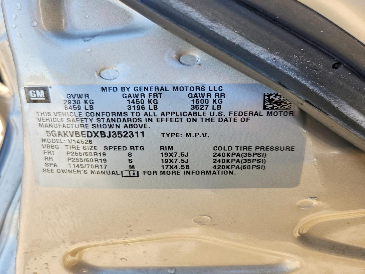 2011 BUICK ENCLAVE CXL photo 13