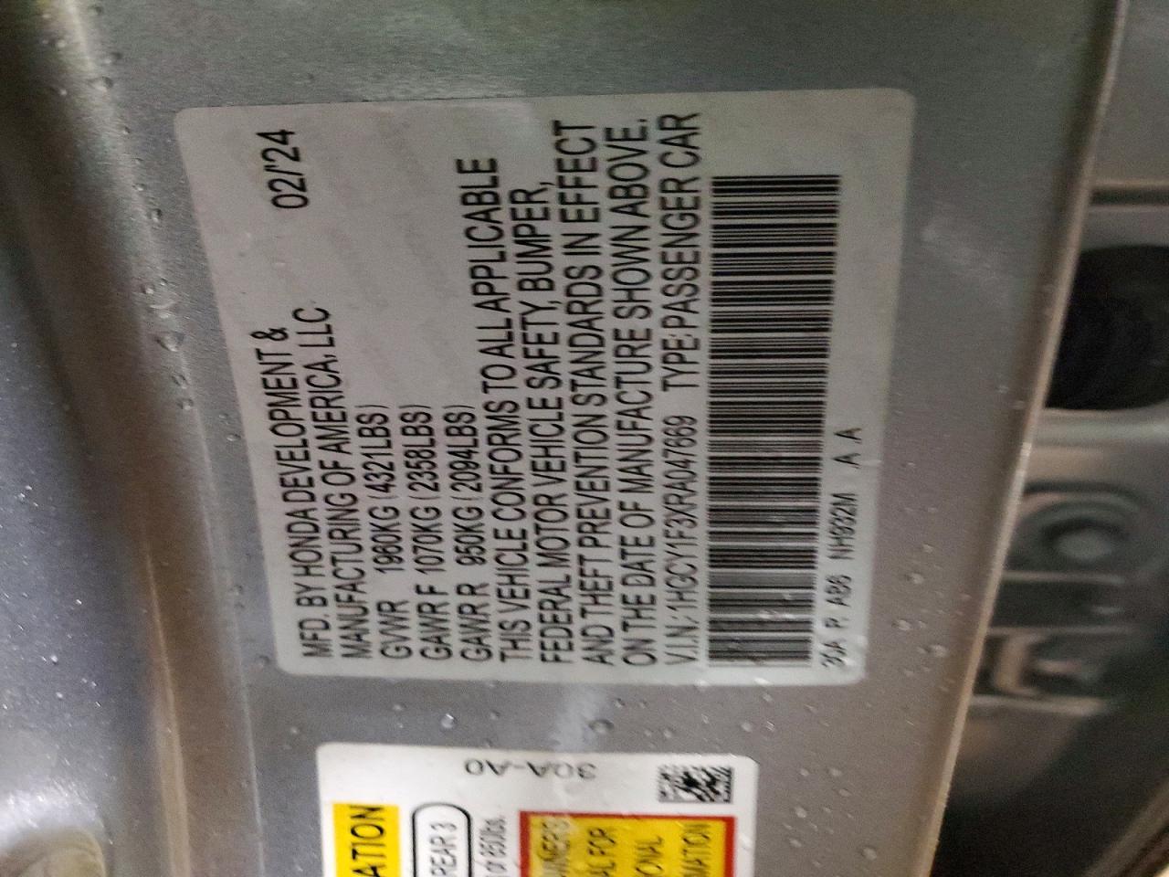2024 HONDA ACCORD EX photo 23