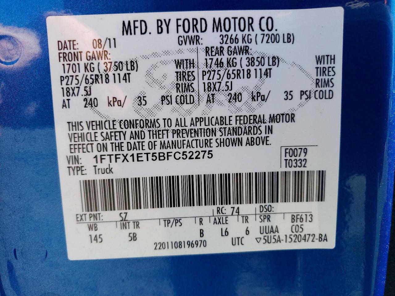 2011 FORD F150 SUPER CAB photo 23
