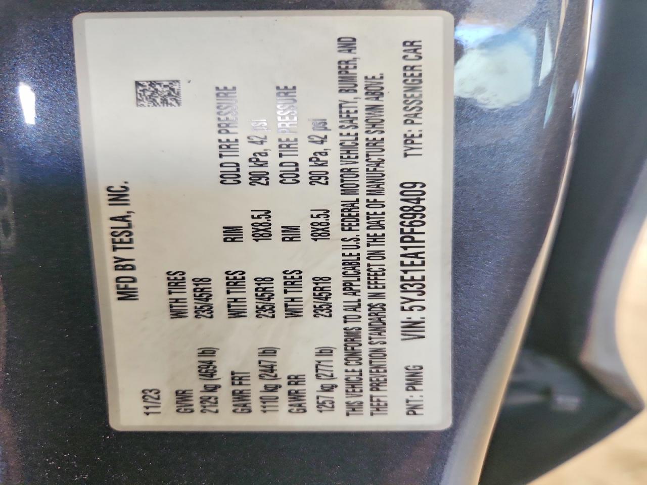 2023 TESLA MODEL 3 photo 23