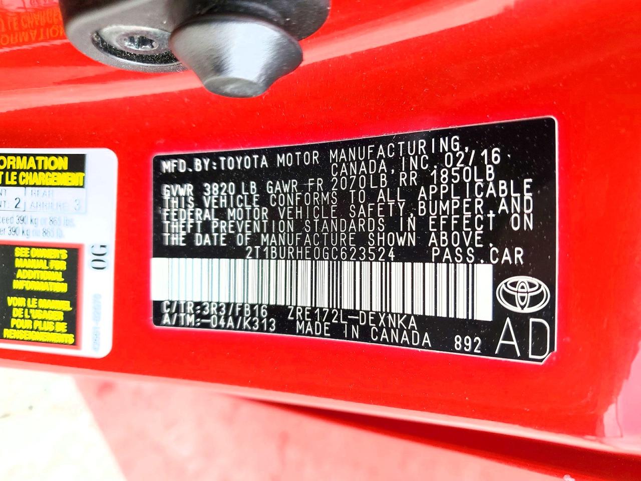 2016 TOYOTA COROLLA LE photo 34