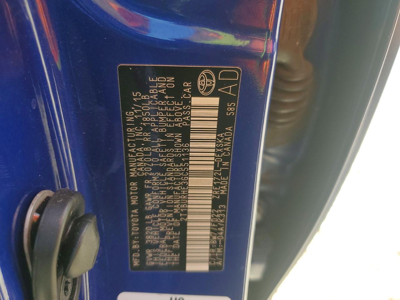 2016 TOYOTA COROLLA S PLUS photo 13