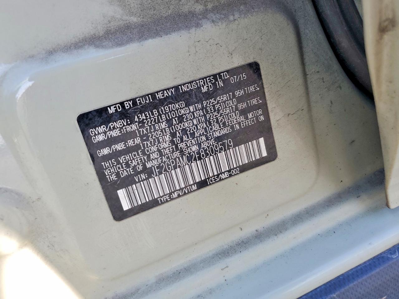 2015 SUBARU XV CROSSTREK 2.0 LIMITED photo 37