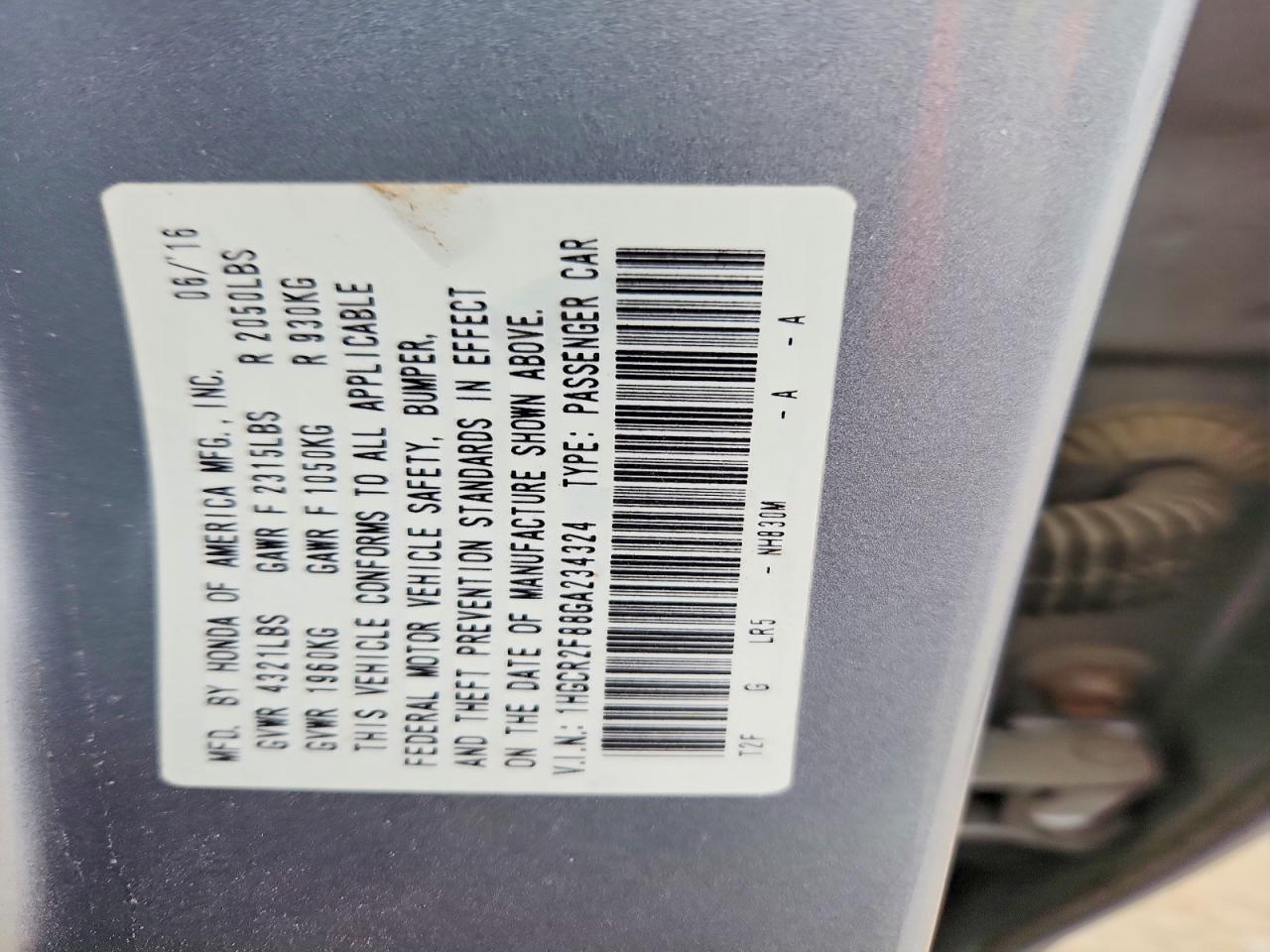 2016 HONDA ACCORD EXL photo 12