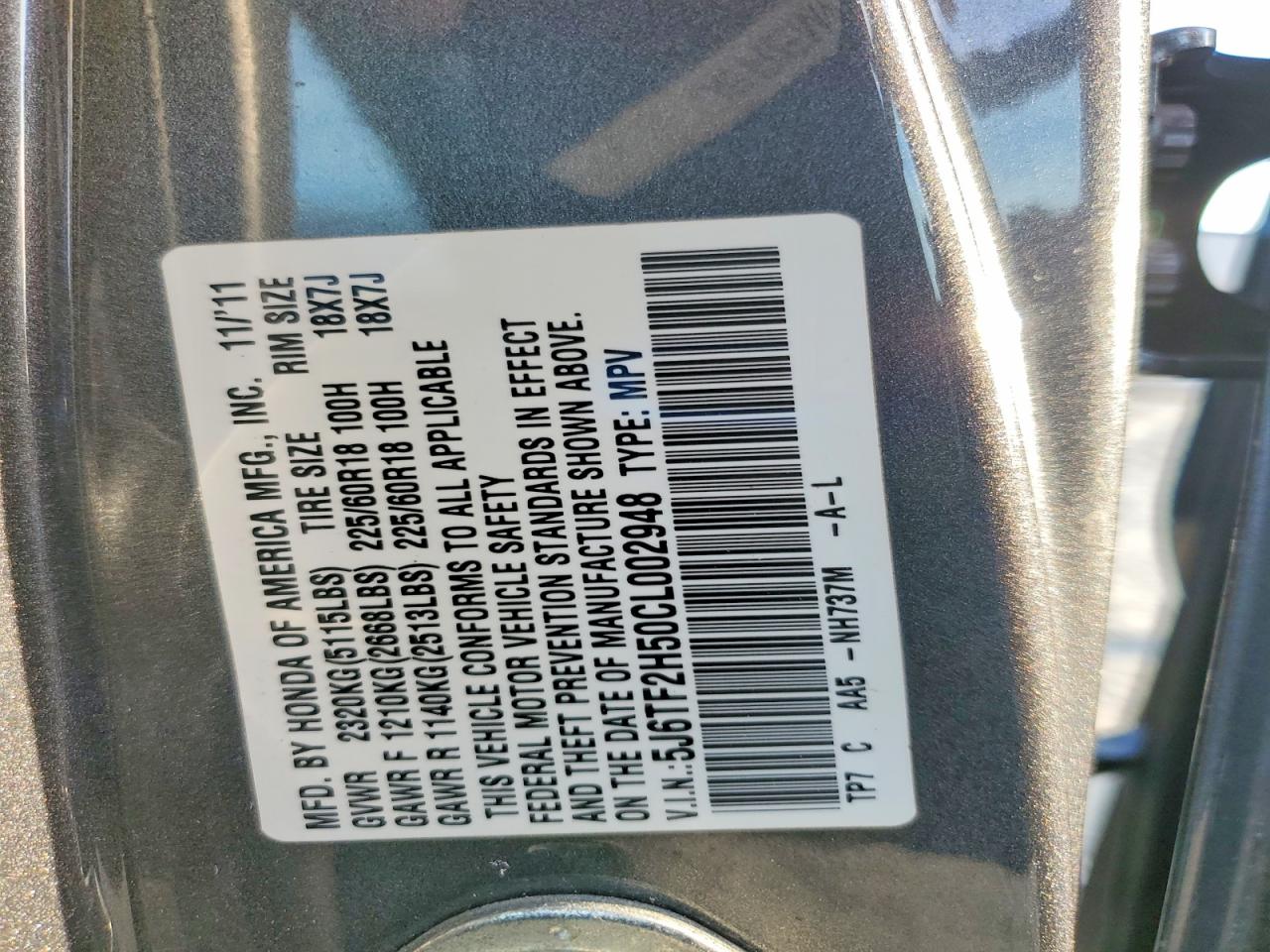 2012 HONDA CROSSTOUR EXL photo 25