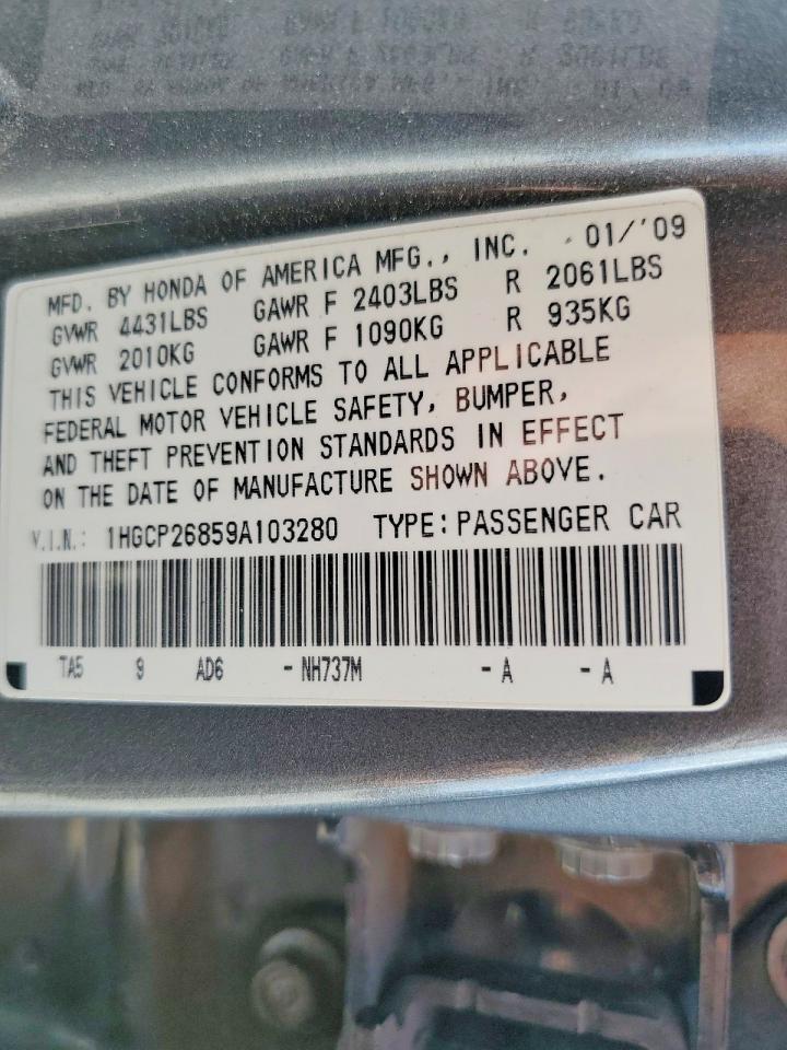 2009 HONDA ACCORD EXL photo 12