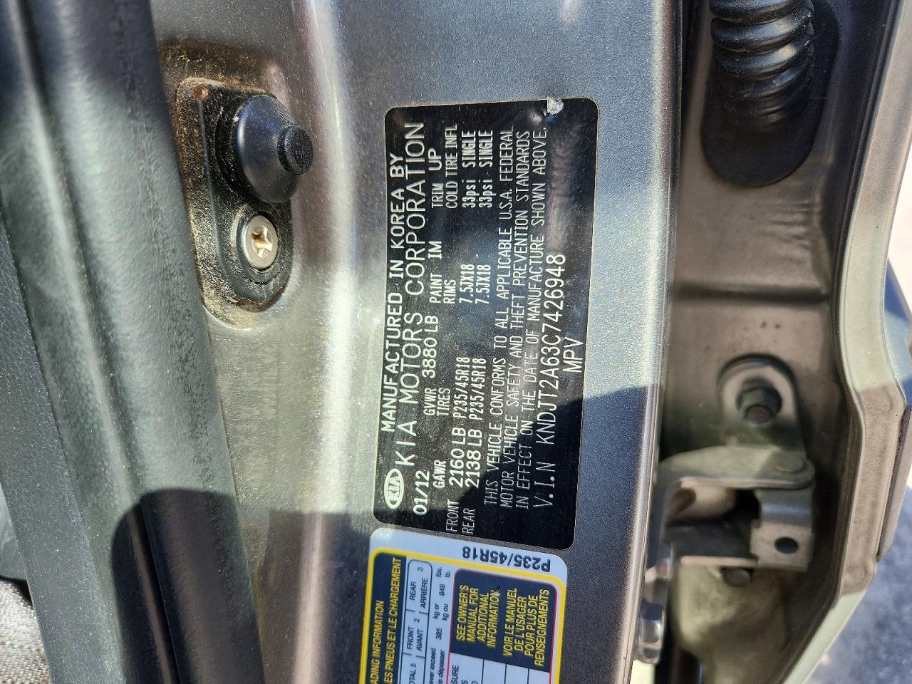 2012 KIA SOUL BASE photo 34