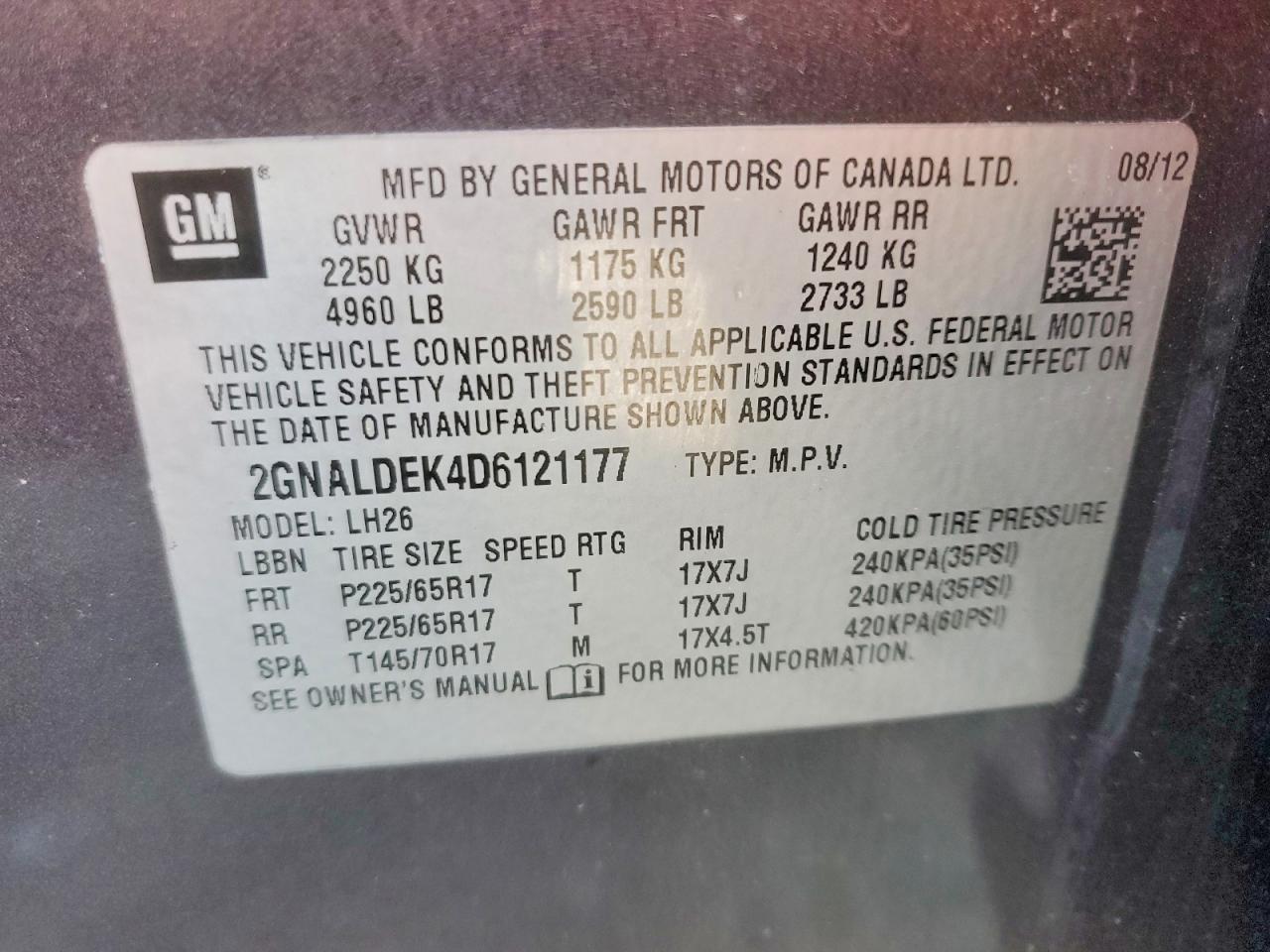 2013 CHEVROLET EQUINOX LT photo 13
