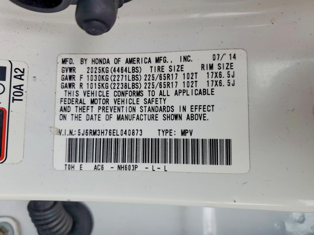 2014 HONDA CR-V EXL photo 12