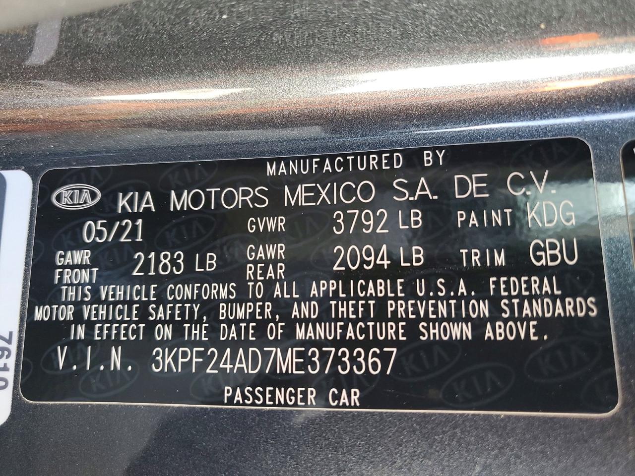 2021 KIA FORTE LXS photo 23