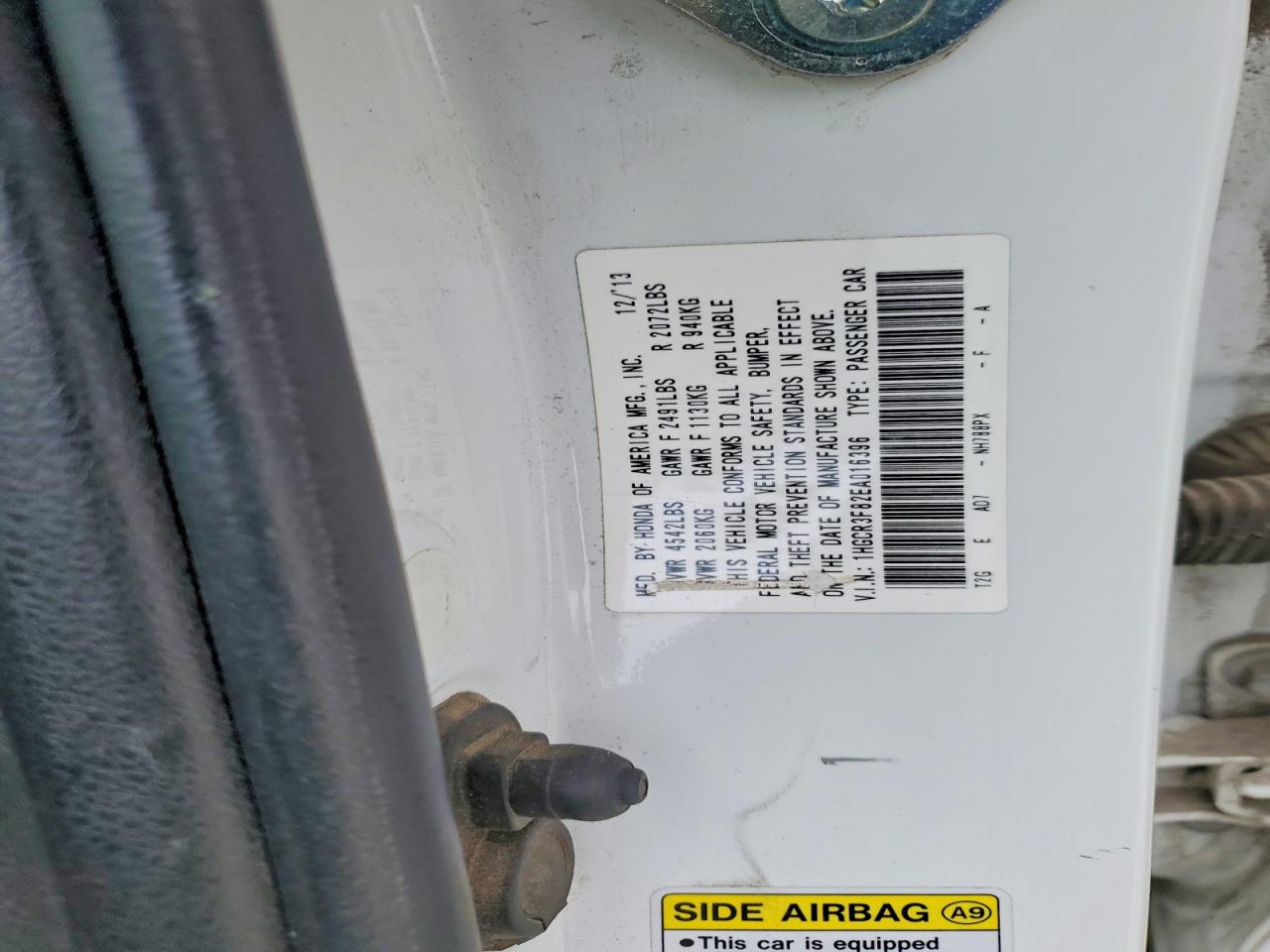 2014 HONDA ACCORD EXL photo 12