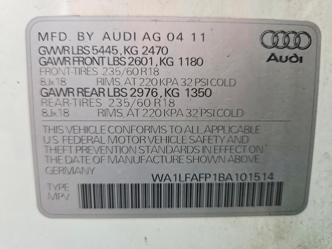 2011 AUDI Q5 PREMIUM PLUS photo 13