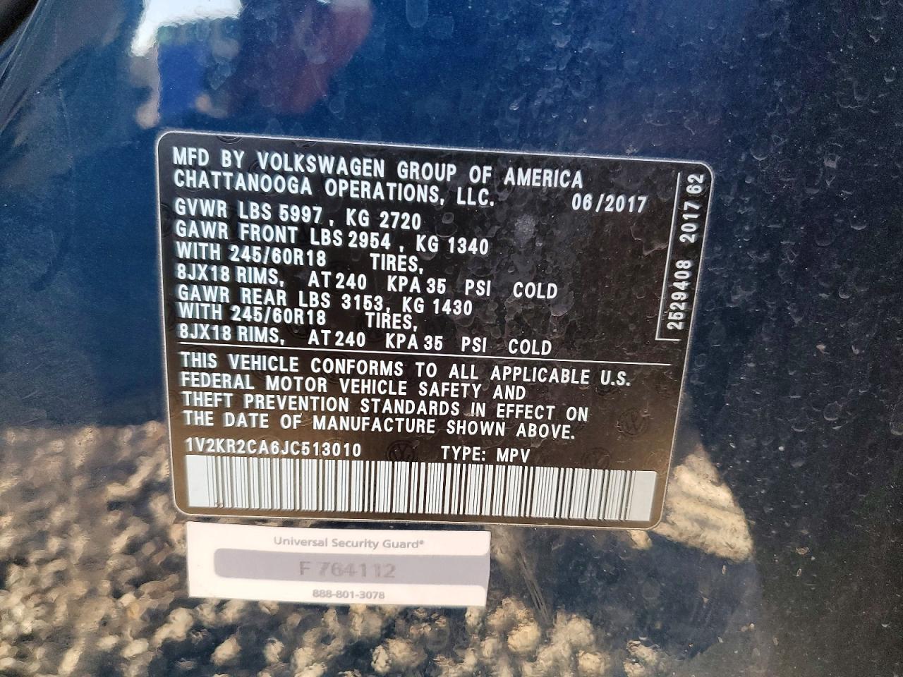 2018 VOLKSWAGEN ATLAS SE photo 13