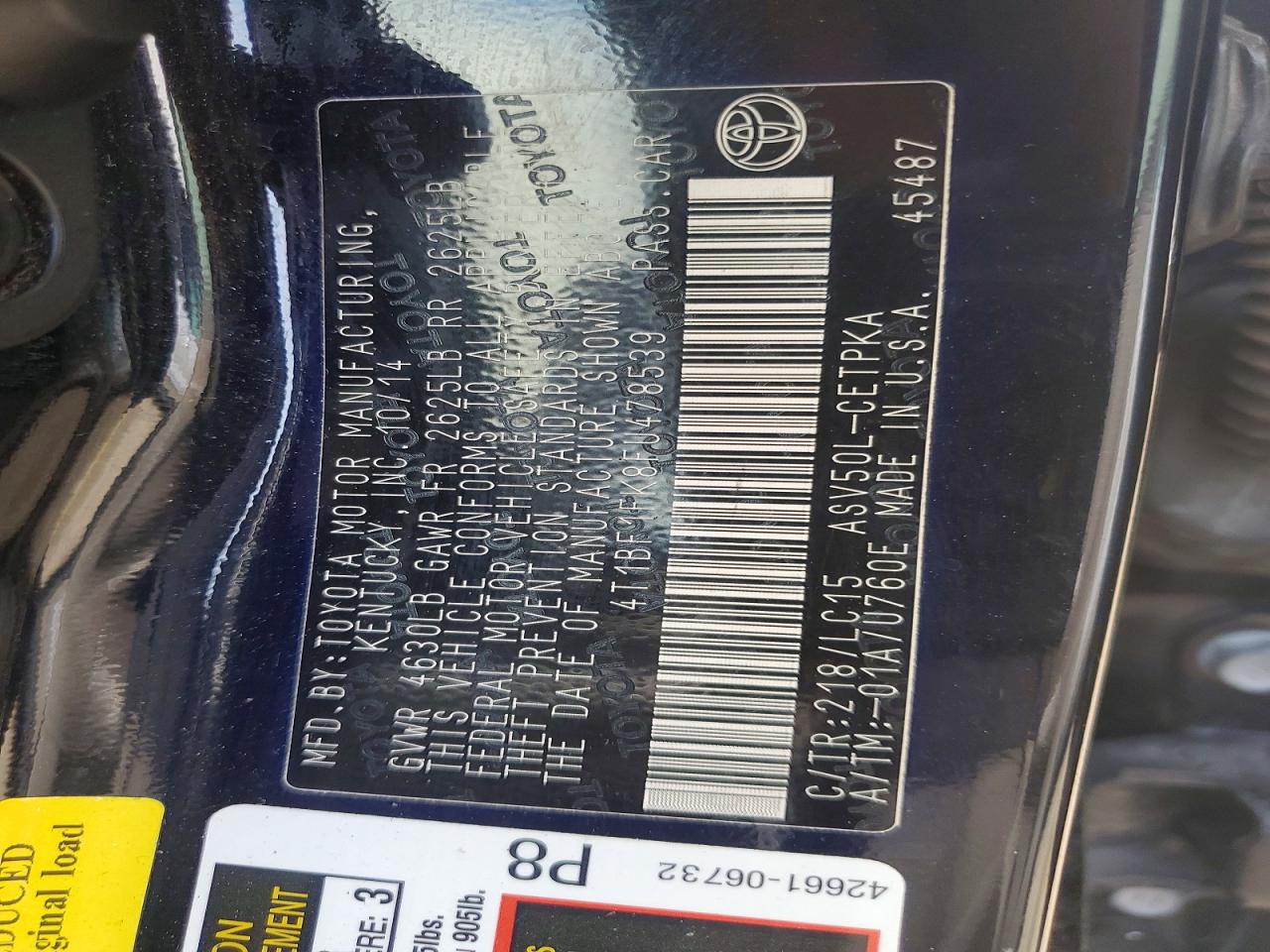 2015 TOYOTA CAMRY XSE photo 34
