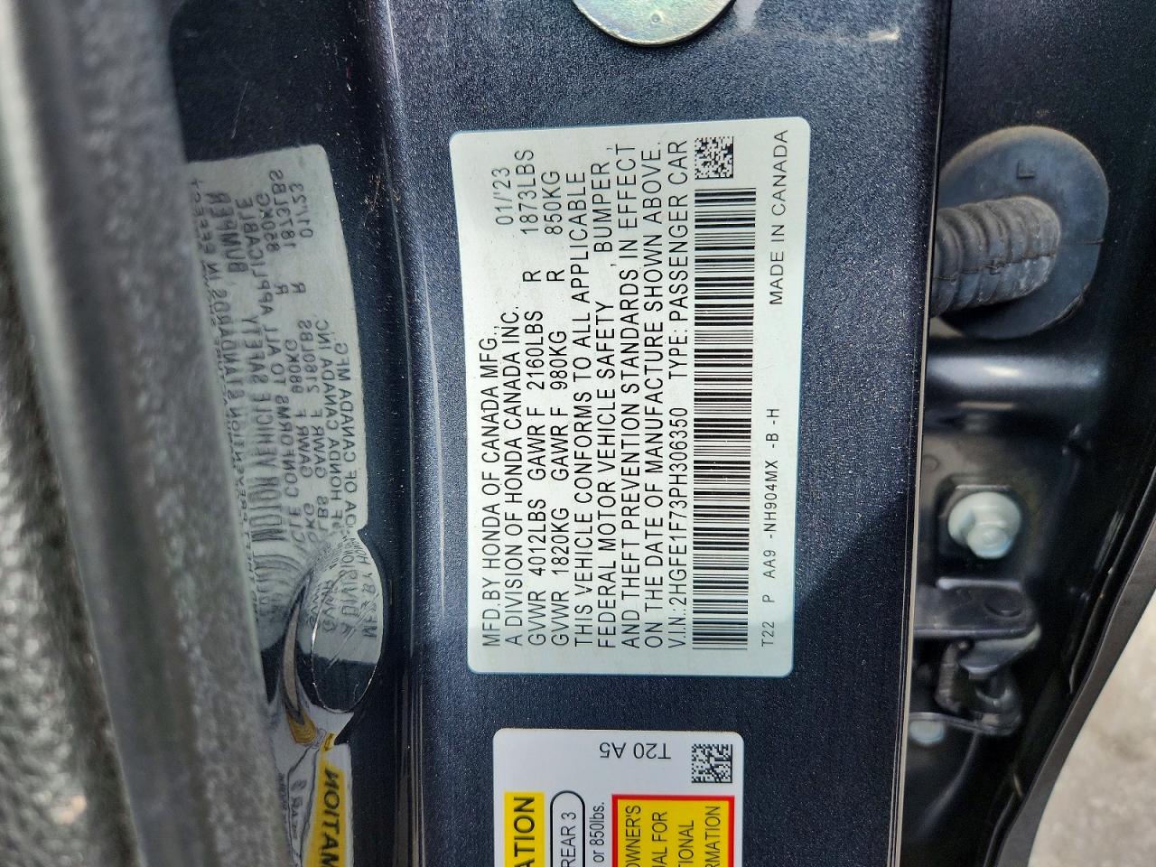 2023 HONDA CIVIC EX photo 23