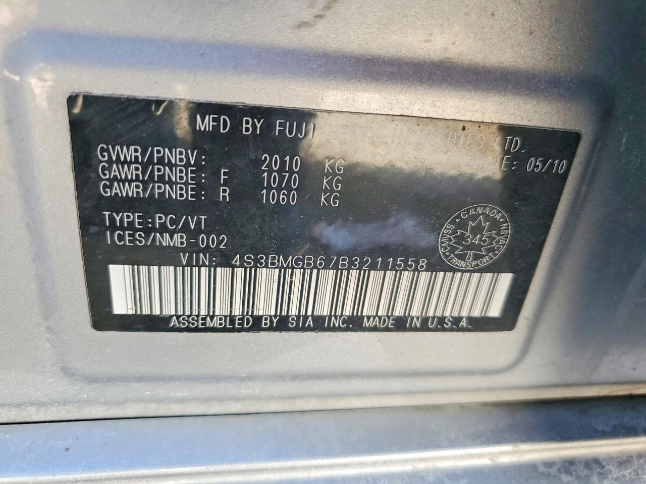 2011 SUBARU LEGACY 2.5I PREMIUM photo 12