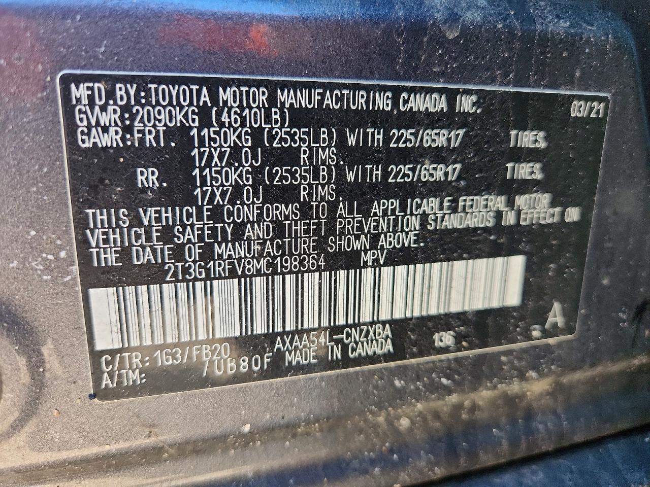 2021 TOYOTA RAV4 LE photo 27