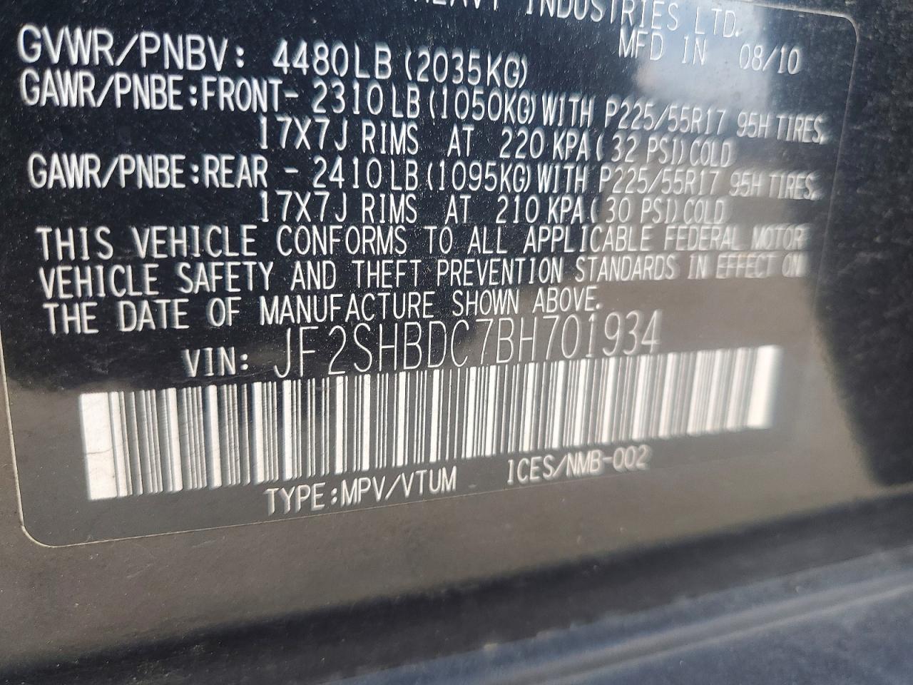 2011 SUBARU FORESTER 2.5X PREMIUM photo 40