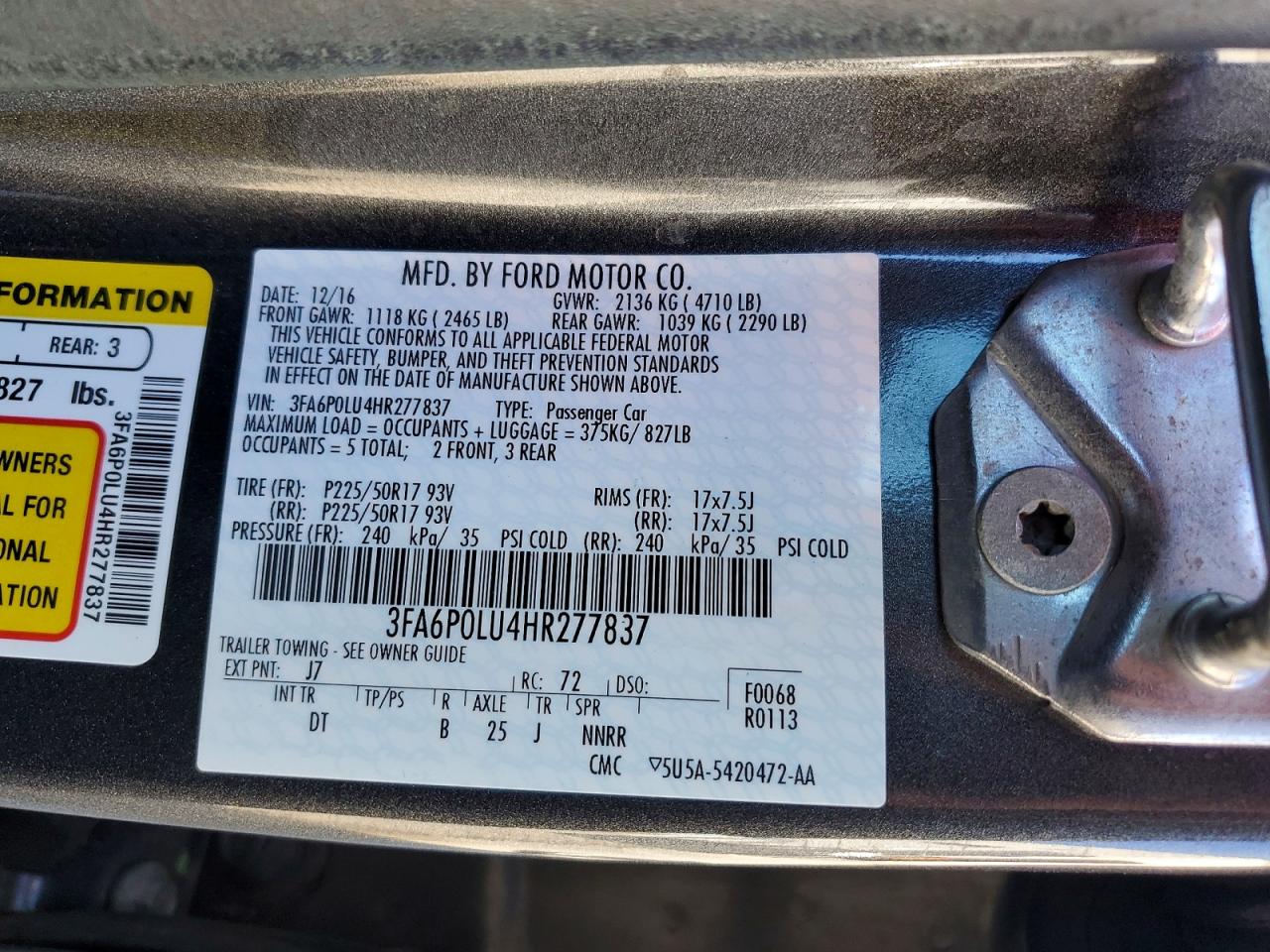 2017 FORD FUSION SE HYBRID photo 23
